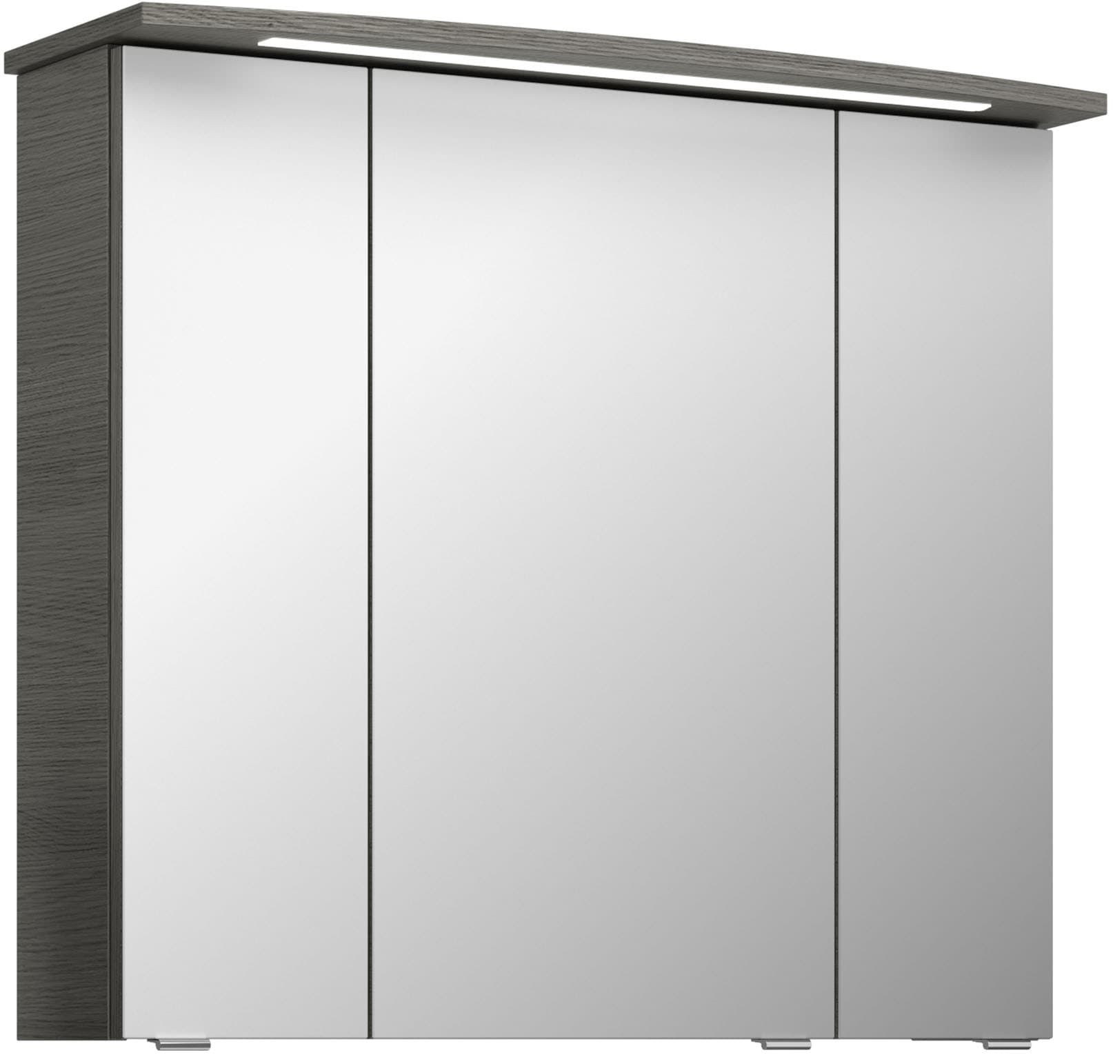 Saphir Badezimmerspiegelschrank »Serie 4010 Badezimmer-Spiegelschrank inkl. LED-Beleuchtung im Kranz«, Badschrank 82 cm breit, 3 Türen, 6 Glas-Einlegeböden, inkl Türdämpfer