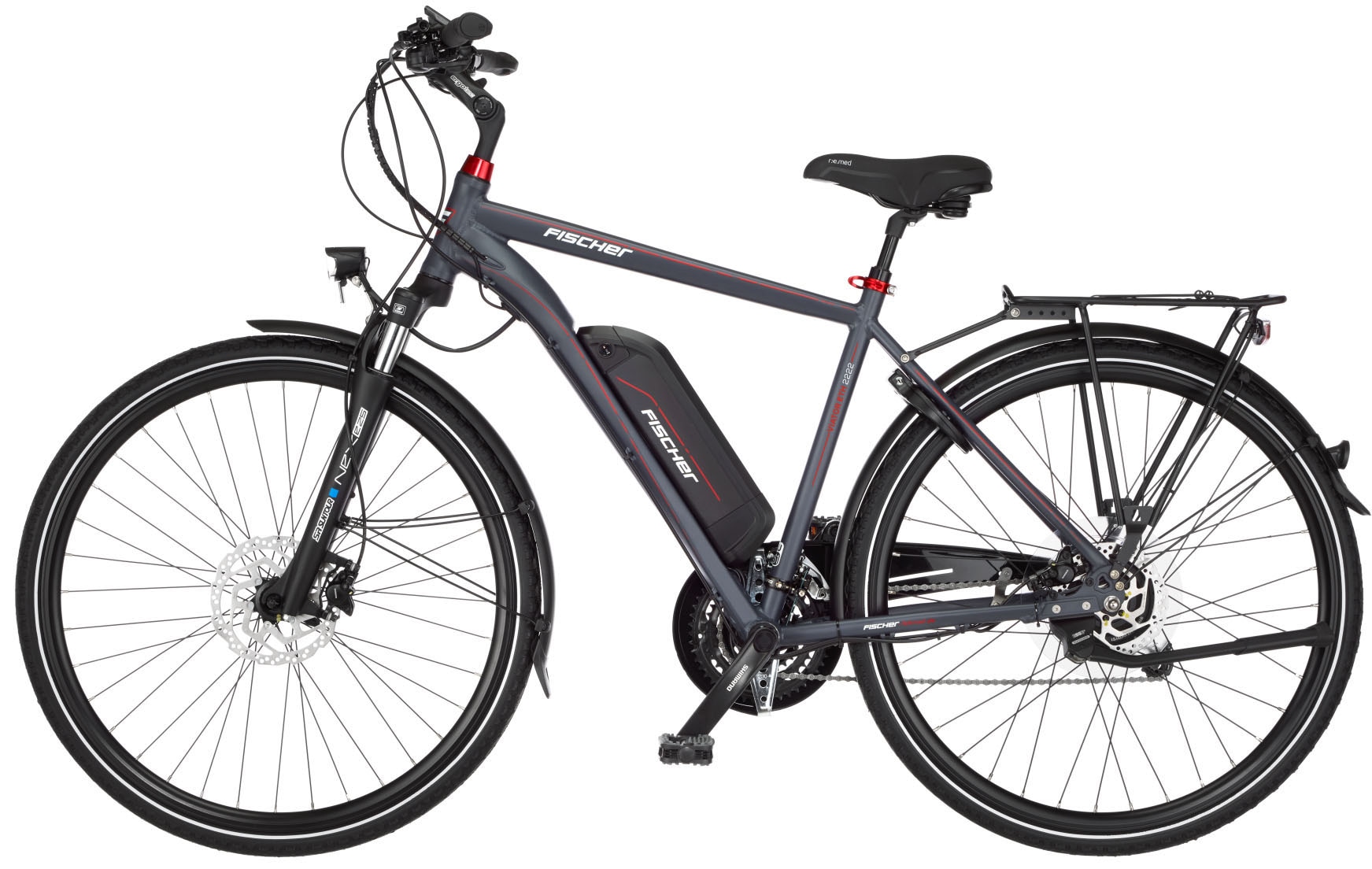 FISCHER Fahrrad E-Bike »VIATOR ETH 2222 557«, 24 Gang, Shimano, Altus, Heckmotor 250 W, Pedelec, Elektrofahrrad für Herren