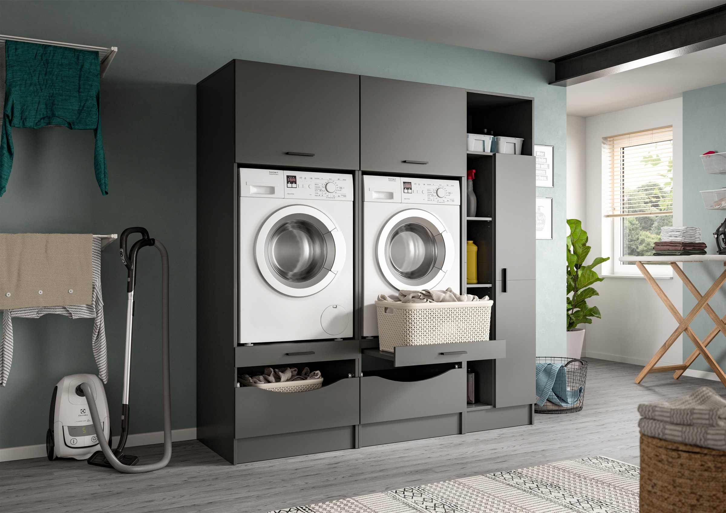 welltime Badmöbel-Set »FALAS, TOPSELLER!, 3-teilig, Hauswirtschaftsraum Set günstig online kaufen