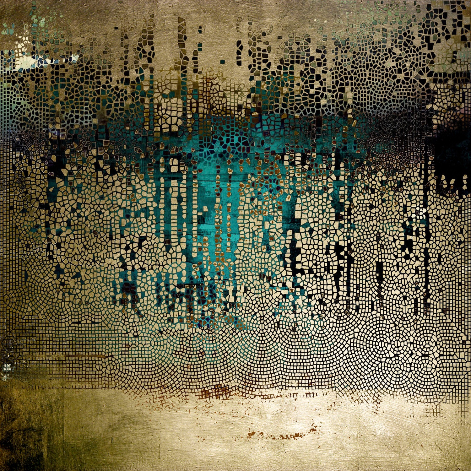queence Acrylglasbild »Abstrakte Kunst mit Gold«, Kunst-Gemälde-Abstrakt-kl günstig online kaufen
