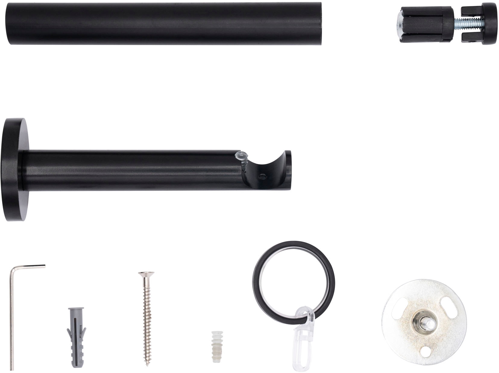 mydeco Gardinenstange »20mm Match Wandträger 12 cm« 1 läufig-läufig Fixmaß