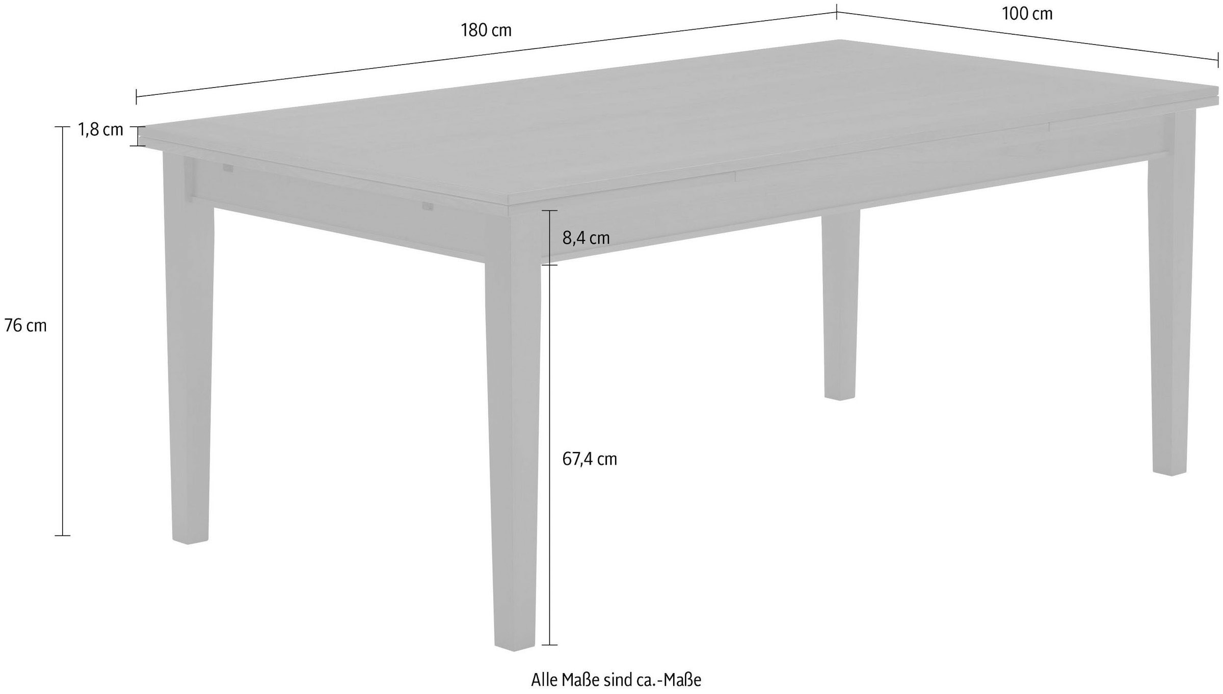 Raten Massivholz 180(280)x100 by Hammel in cm, »Basic Sami«, auf Gestell Tischplatte Furniture Furnier in Esstisch und kaufen Hammel