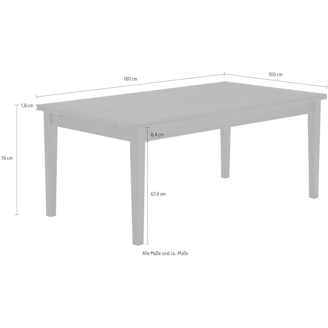 Hammel Furniture Esstisch »Basic by Hammel Sami«, 180(280)x100 cm,  Tischplatte in Furnier und Gestell in Massivholz auf Raten kaufen