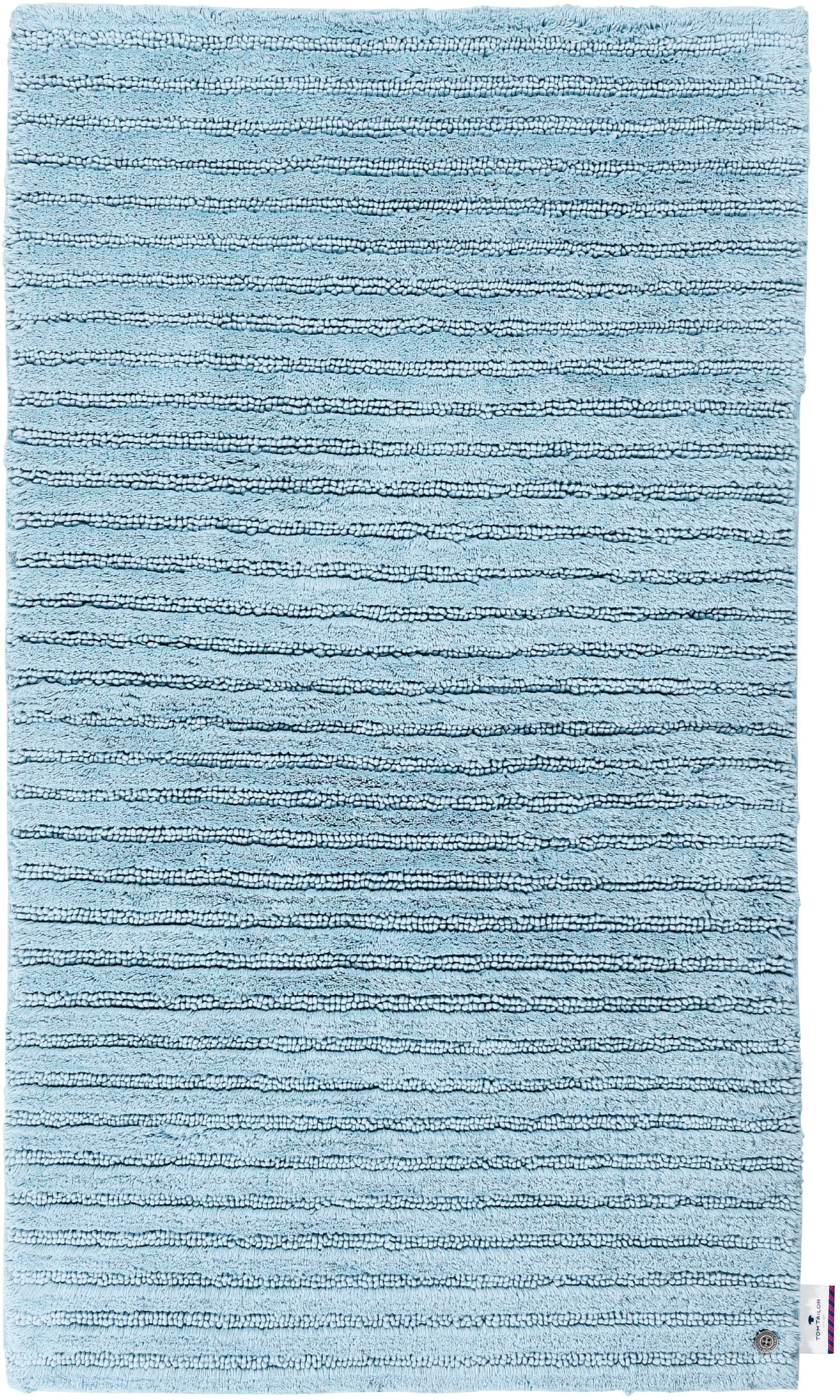 TOM TAILOR HOME Badematte »Cotton Stripes«, rutschhemmend beschichtet, fußbodenheizungsgeeignet-strapazierfähig, Uni Farben, gestreift, reine Baumwolle, Hoch-Tief Effekt