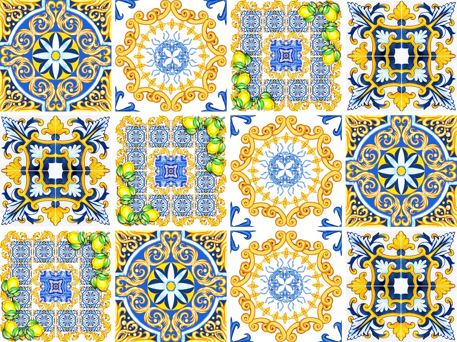 queence Fliesenaufkleber »Ornamente bunt«, (12 St.), selbstklebend, 12er Set