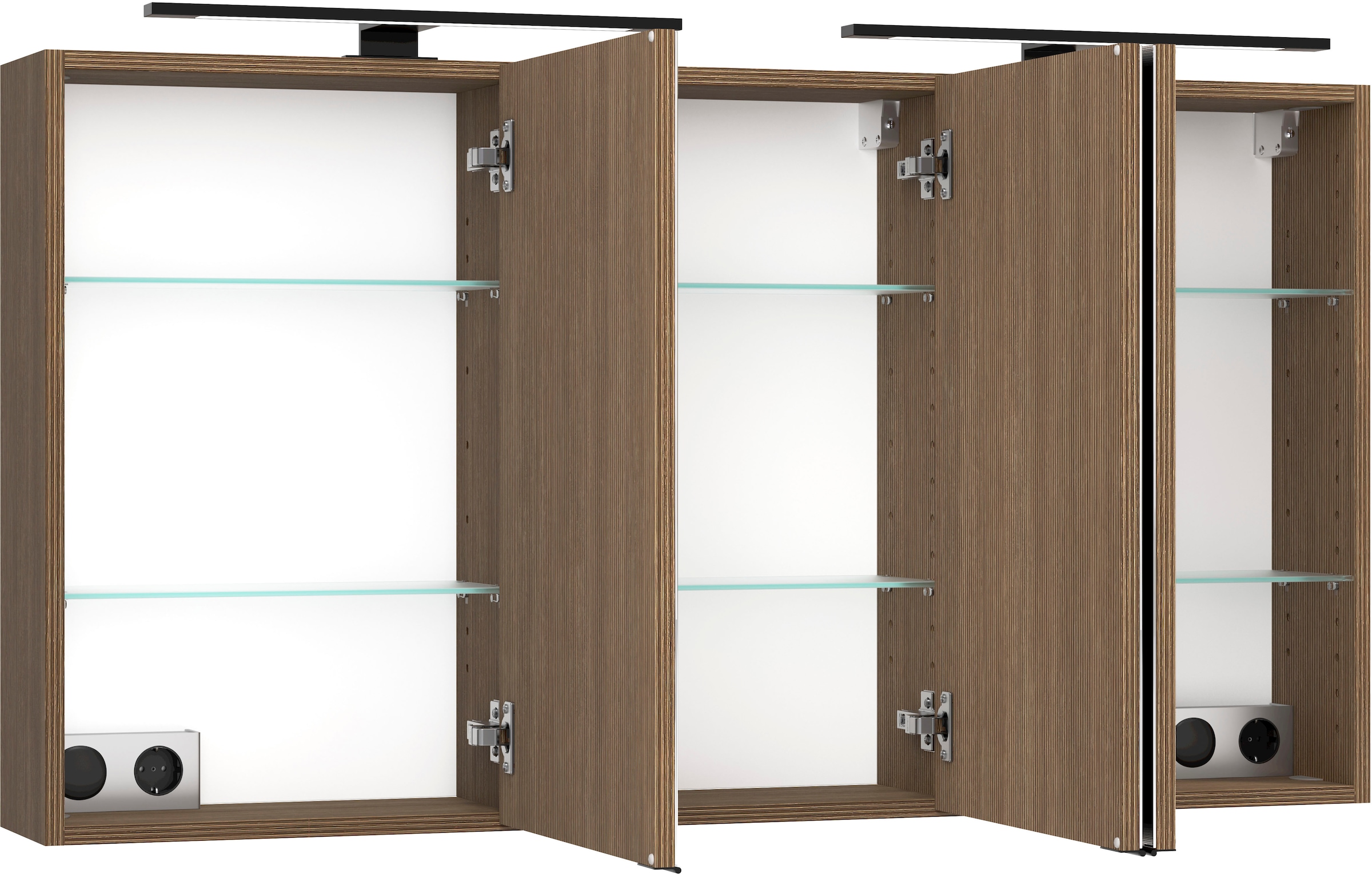 welltime Badmöbel-Set »Welltime, York Waschtisch-Set 120 cm, weißes oder schwarzes Becken«