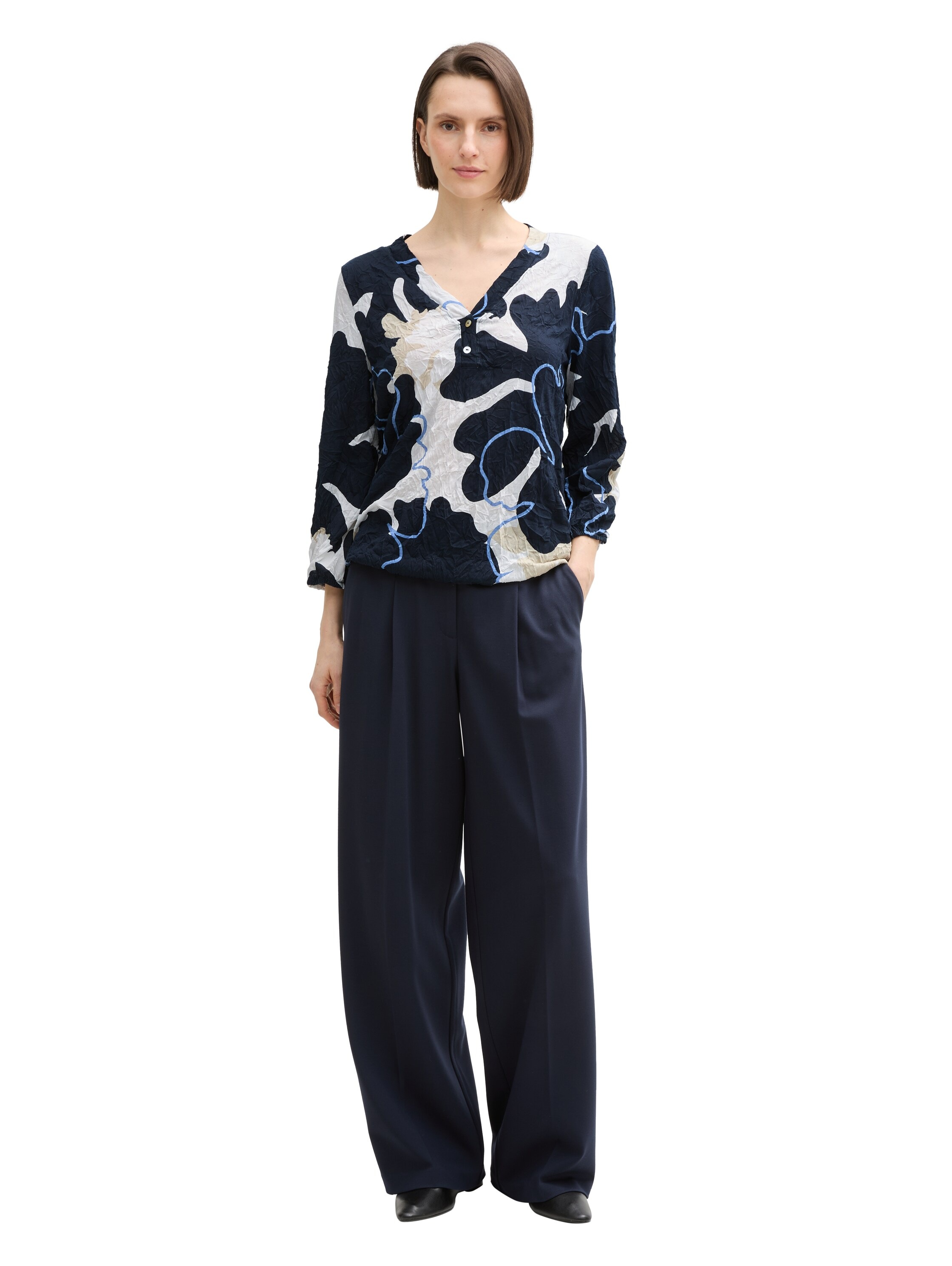 TOM TAILOR Blusenshirt, in Crinkle Optik