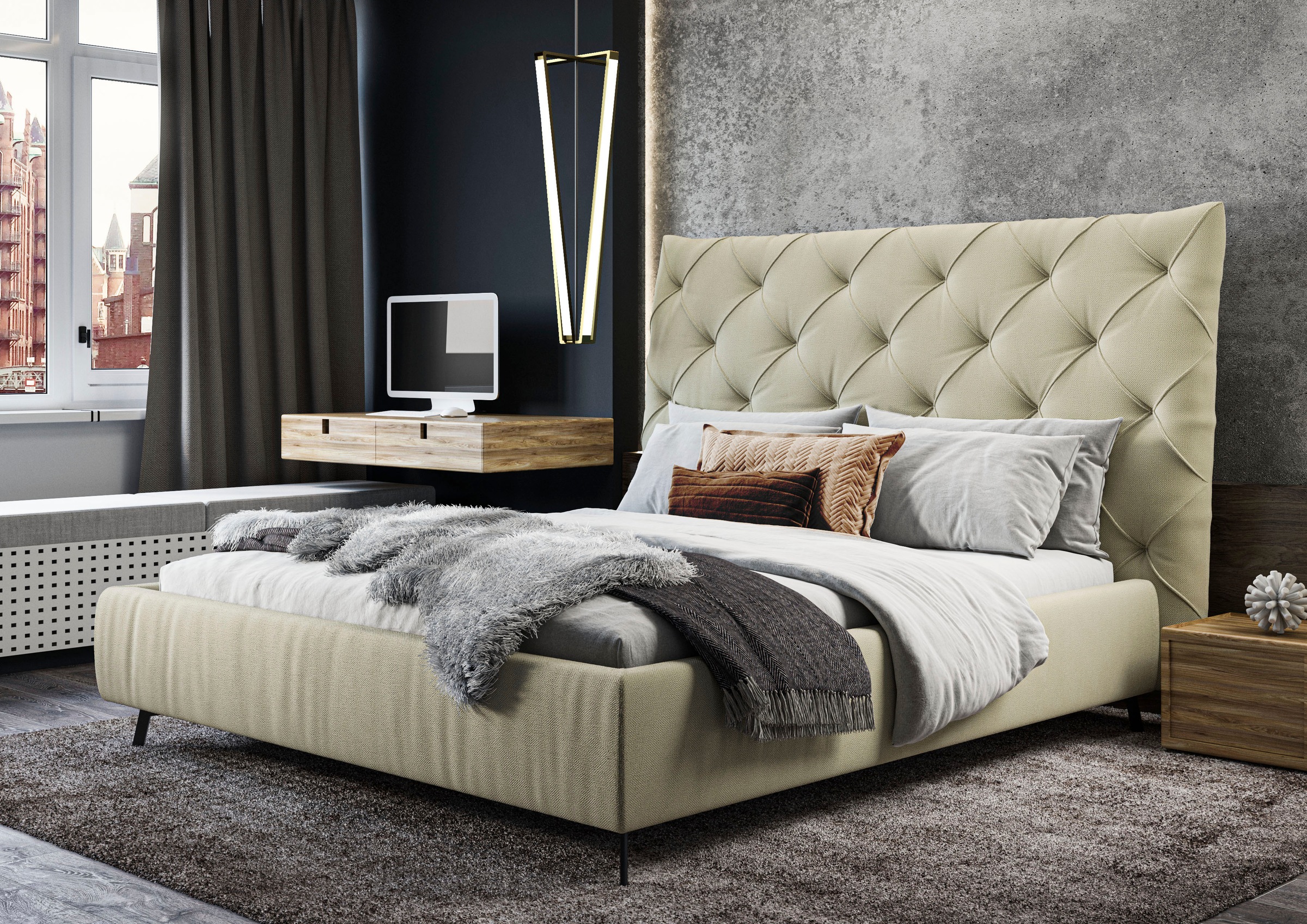 Home affaire Polsterbett »Maxime, in 4 Breiten bis 200cm, auch in Leder« Ko günstig online kaufen