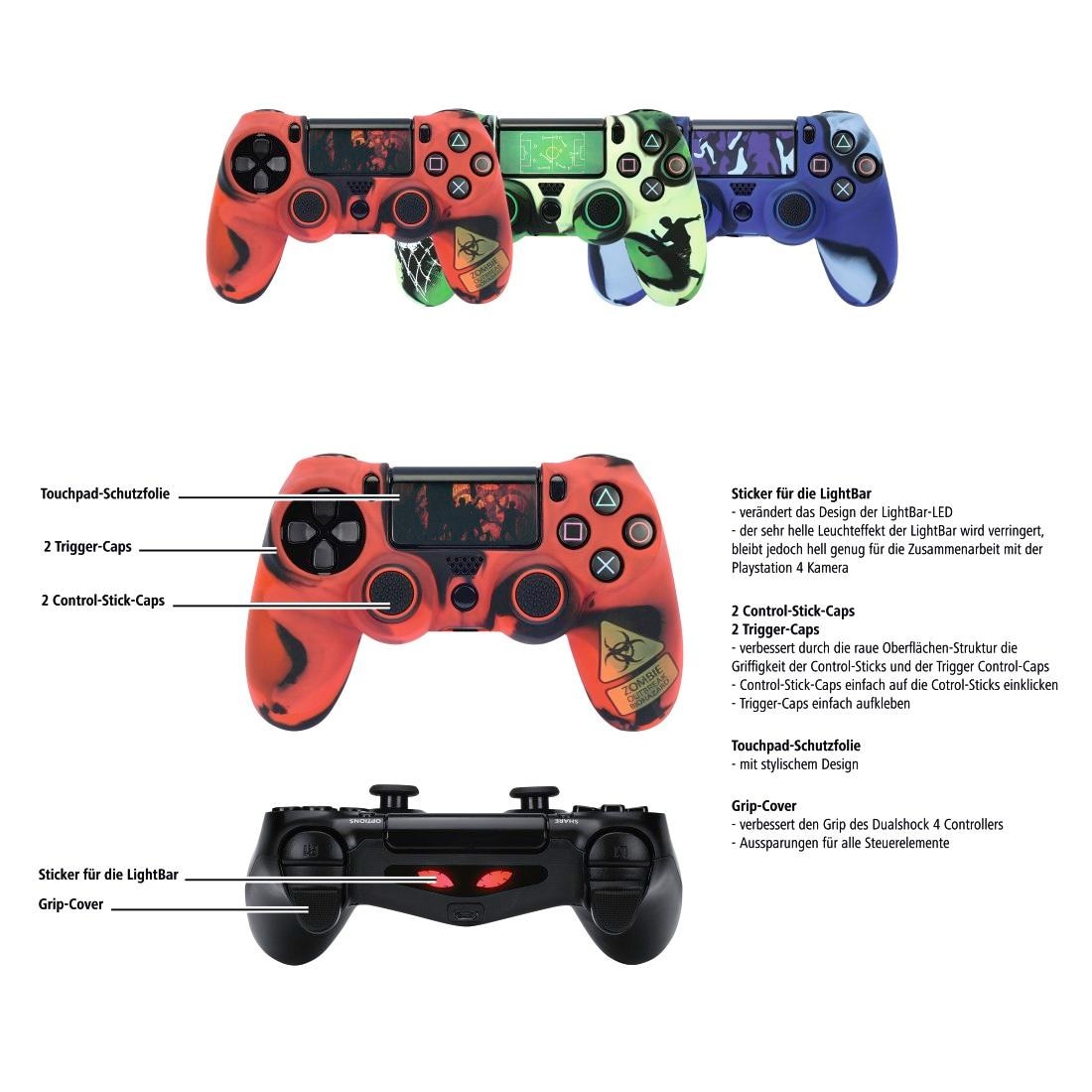Hama Zubehör PlayStation 4 »7in1-Zubehör-Set Undead für den Dualshock 4 Controller PS4 Slim Pro«