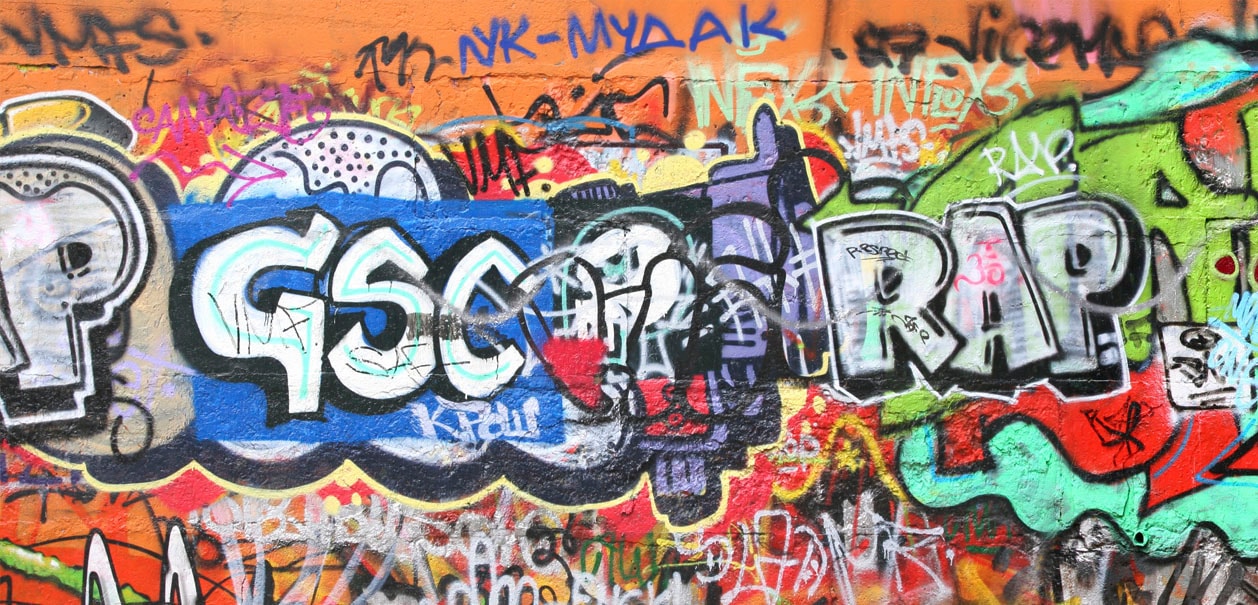 EXPRESS KÜCHEN Küchenrückwand »Graffiti« bunt