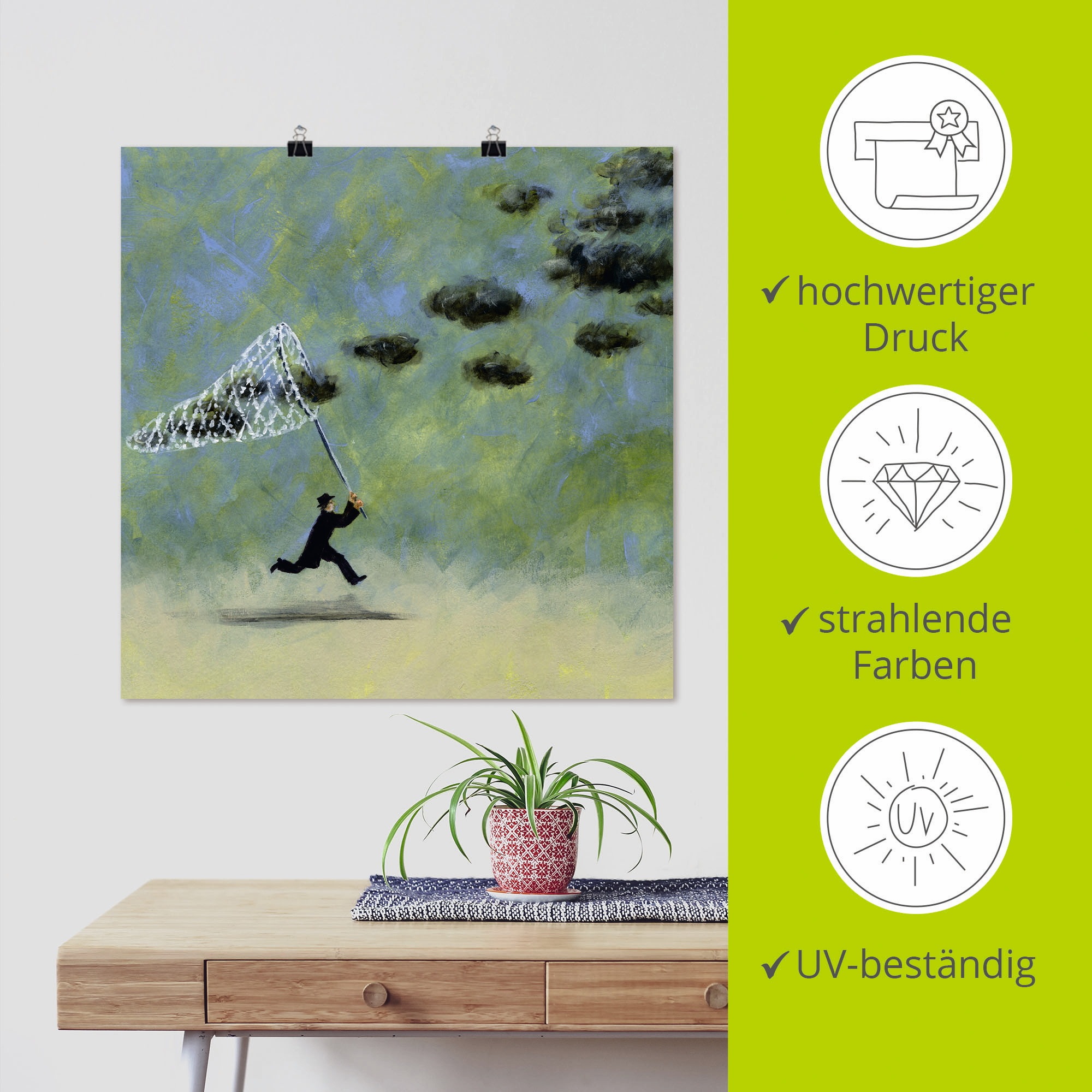 Artland Wandbild »Wolkenfänger«, Mann, (1 St.), als Leinwandbild, Poster, Wandaufkleber in verschied. Größen