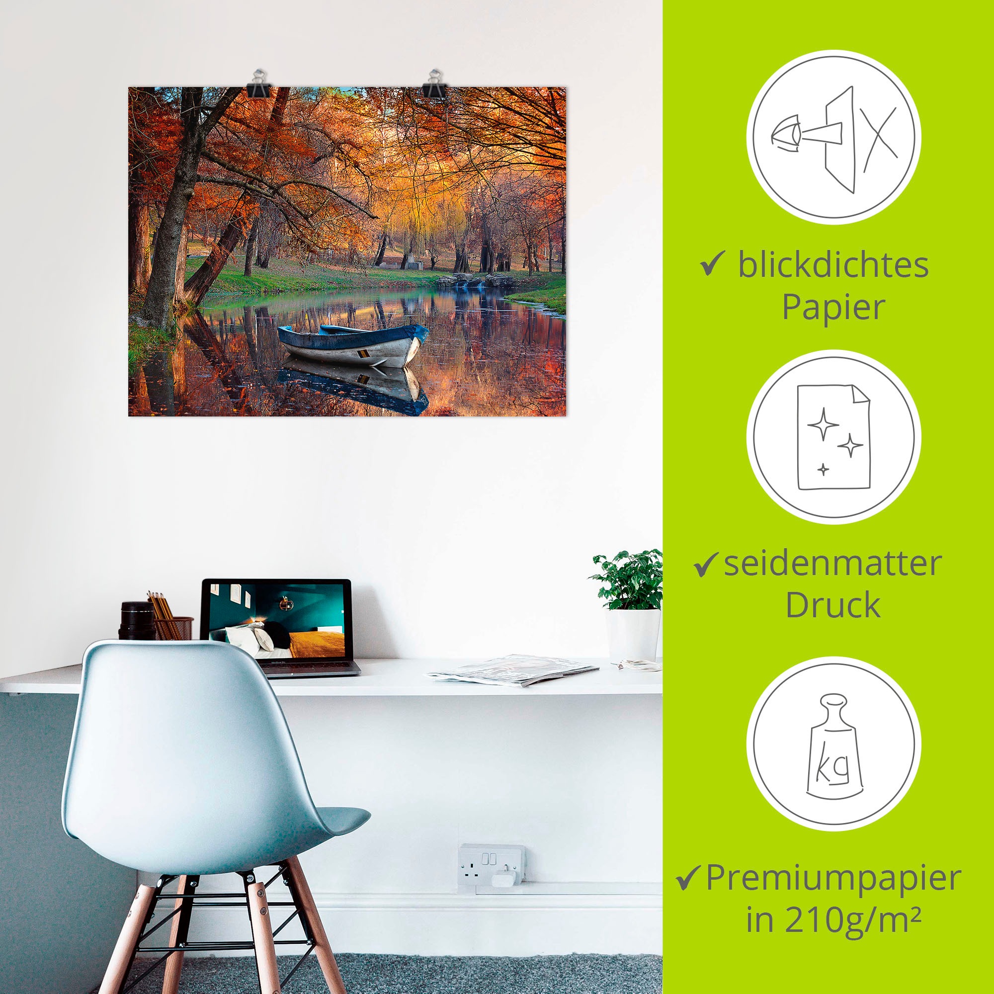 Artland Poster »Bunte Herbstlandschaft« Boote & Schiffe 1 Stk. tlg. ohne Rahmen