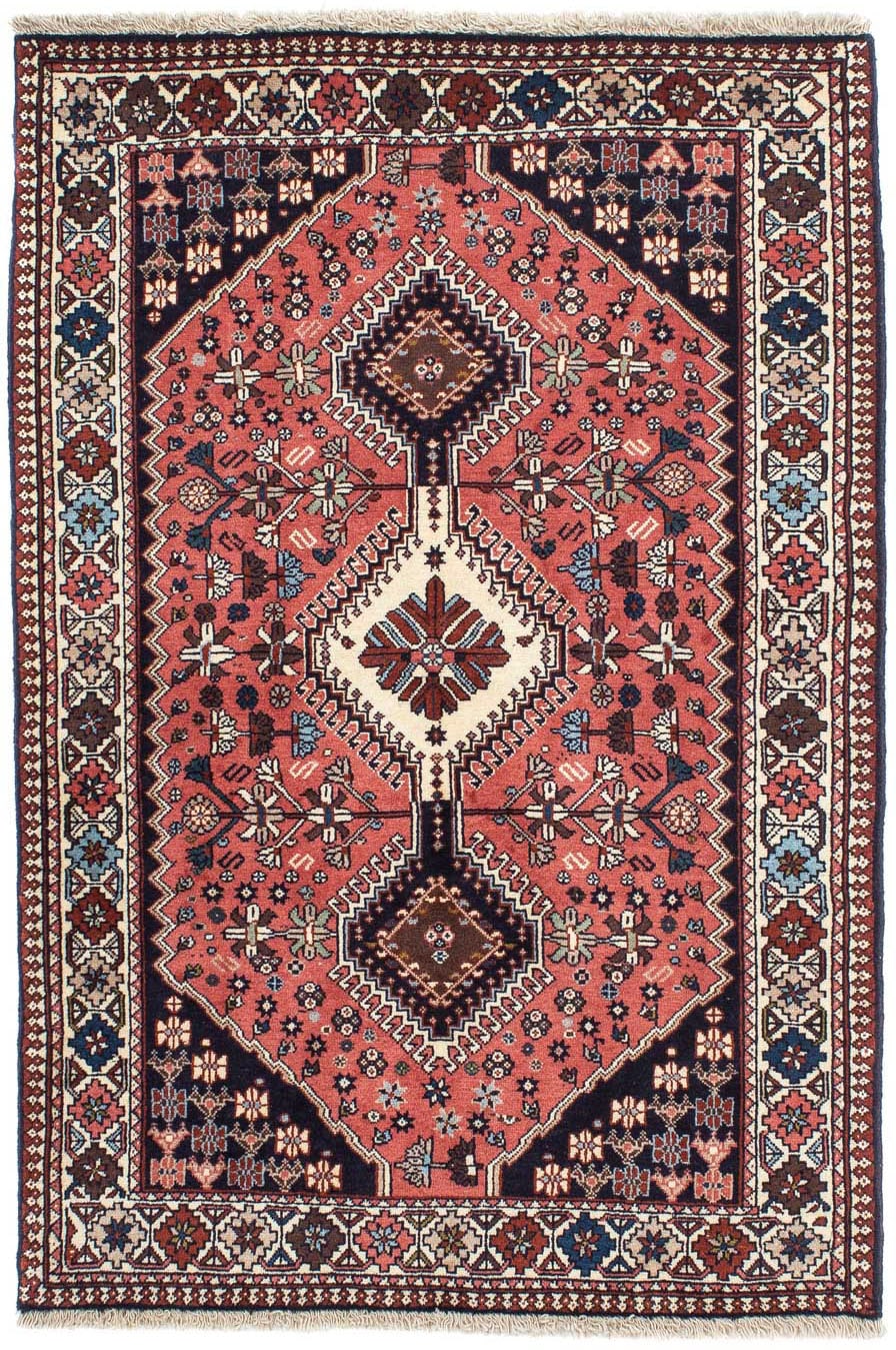 morgenland Wollteppich »Yalameh Medaillon Blu scuro 152 x 98 cm«, rechtecki günstig online kaufen