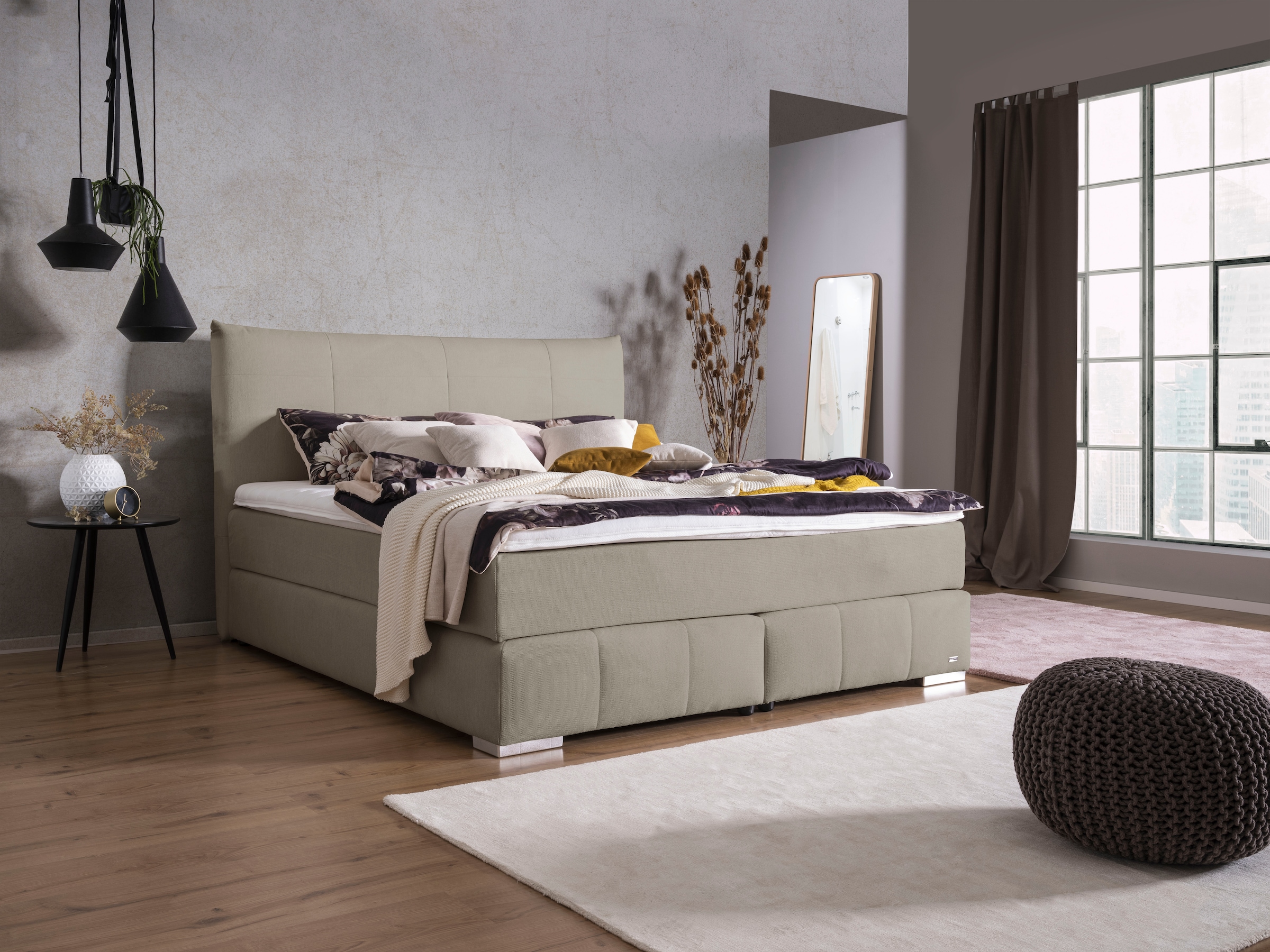 alina Boxspringbett »Luga«, 188 cm breit, inkl. Matratze und Komfortschaum-Topper