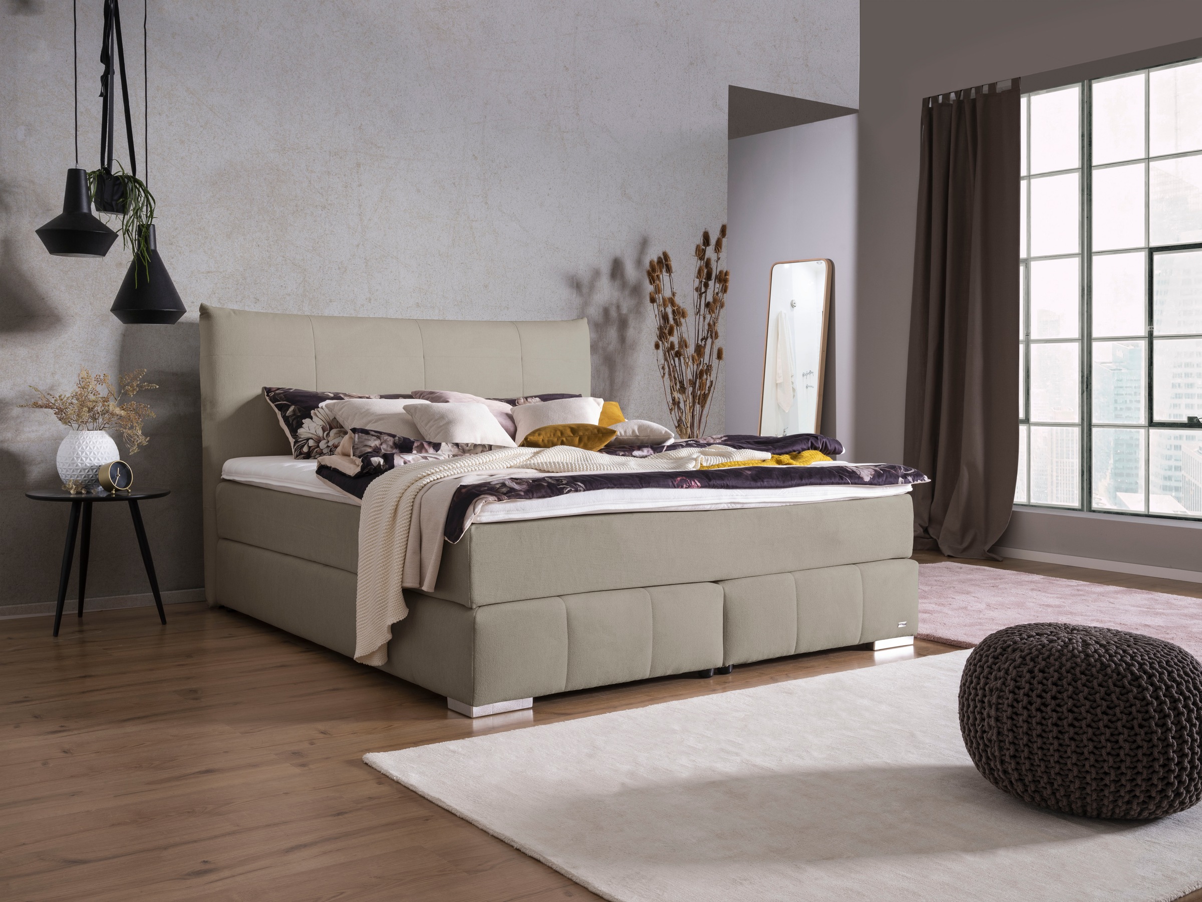 alina Boxspringbett »Luga« 188 cm breit, inkl. Matratze und Komfortschaum-T günstig online kaufen