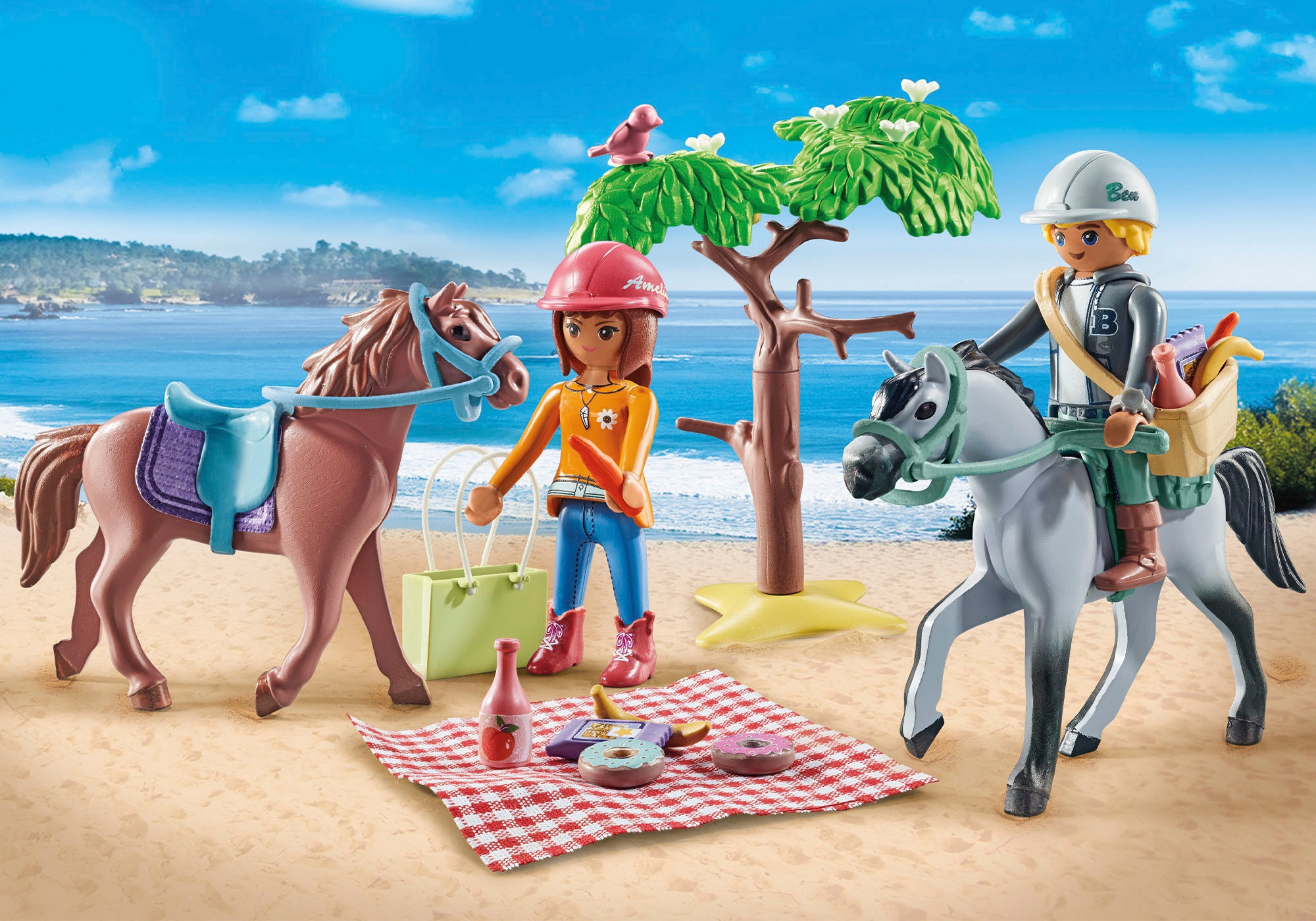 Playmobil® Konstruktions-Spielset »Reitausflug an den Strand (71470), Horses of Waterfall«, (43 St.), mit Amelia und Ben; teilweise aus recyceltem Material; Made in Europe