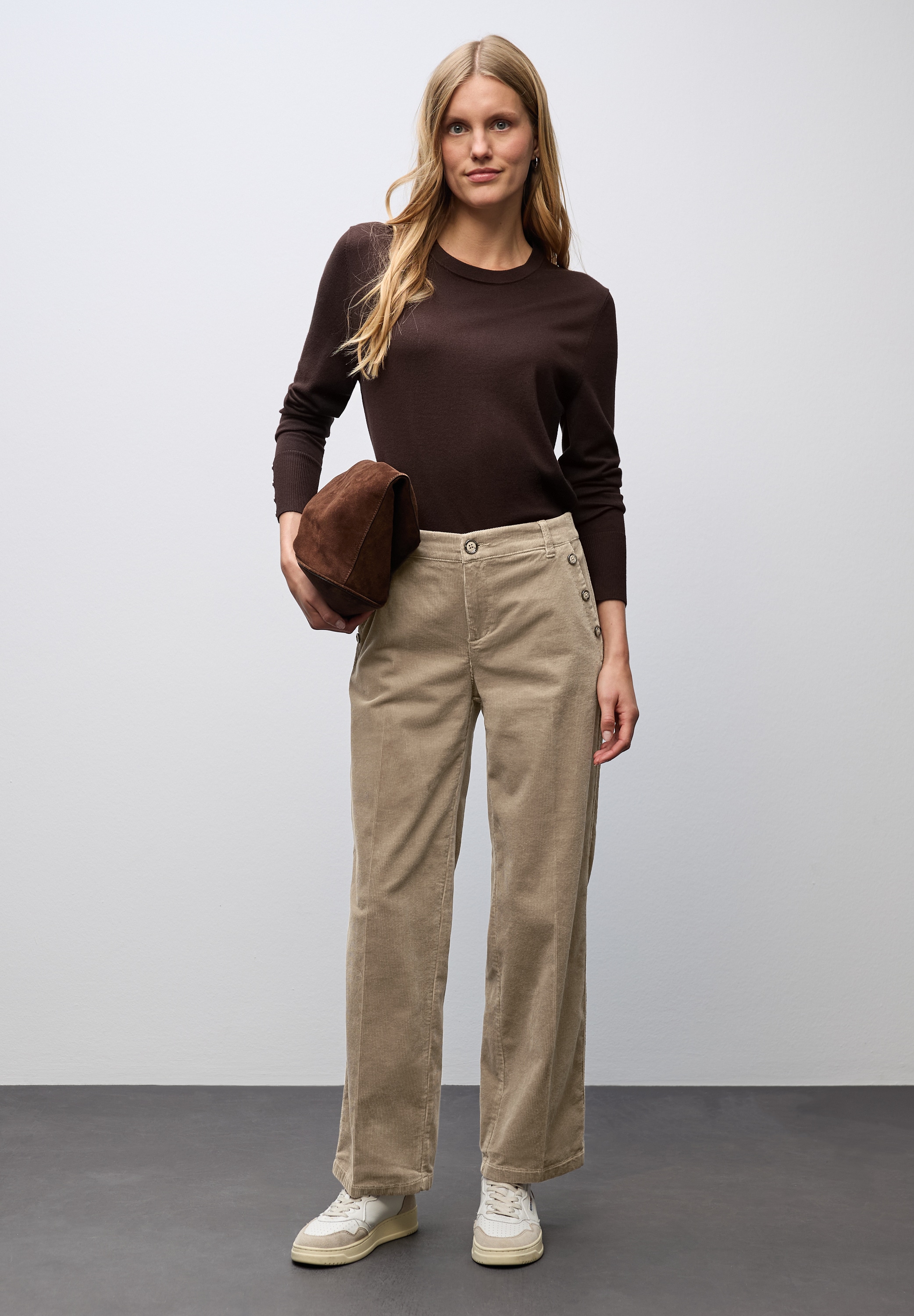 STREET ONE Cordhose  Straight Leg, Mid Waist