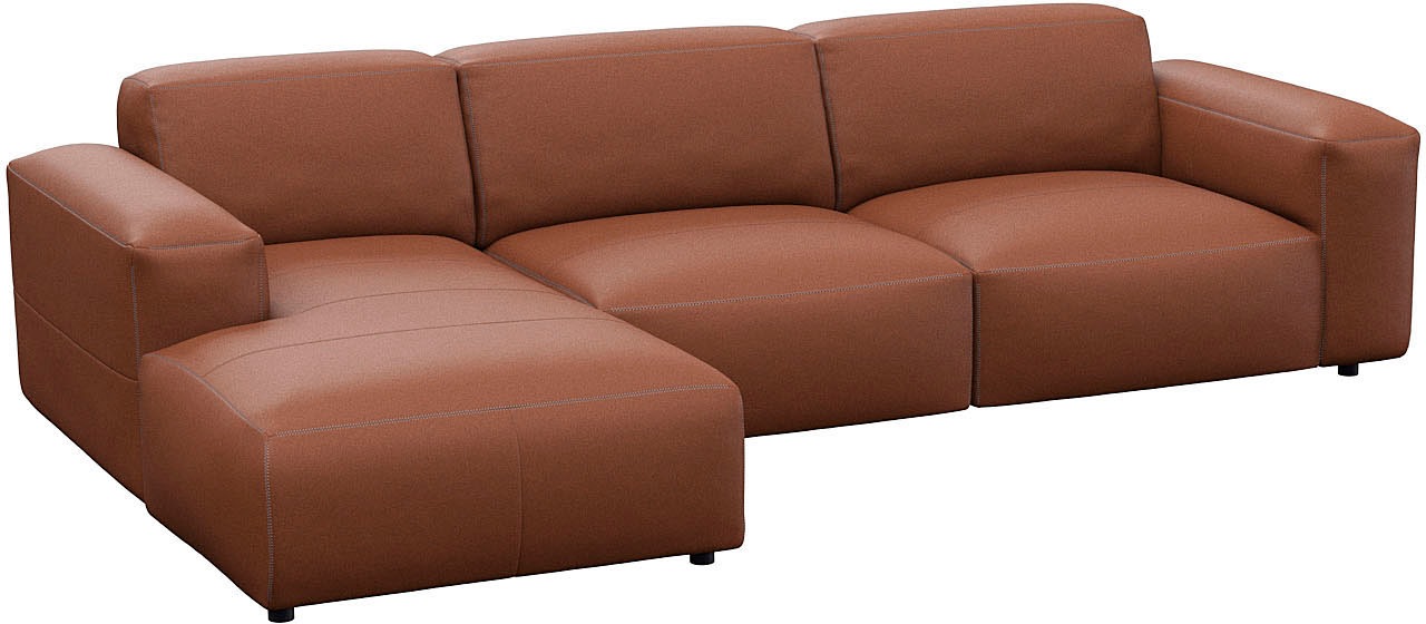 FLEXLUX Ecksofa »Lucera bequem und komfortabel durch hochwertigen Sitzaufbau, L.Form«, modern & anschmiegsam, Kaltschaum, Stahl-Wellenunterfederung