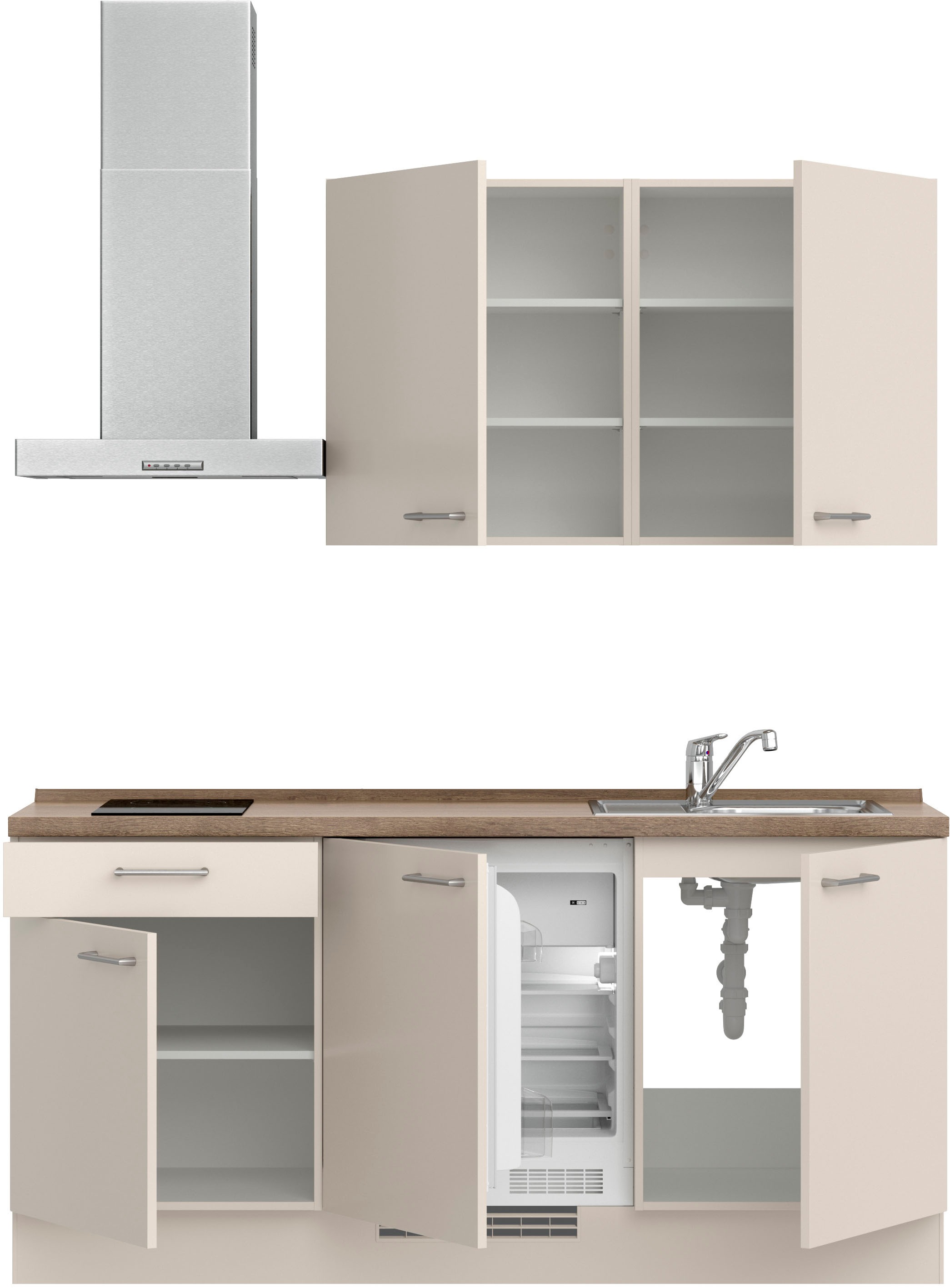 nobilia® Küchenzeile »"Laser I"«, vormontiert, Ausrichtung wählbar, Breite 180 cm, wahlw. mit E-Geräten