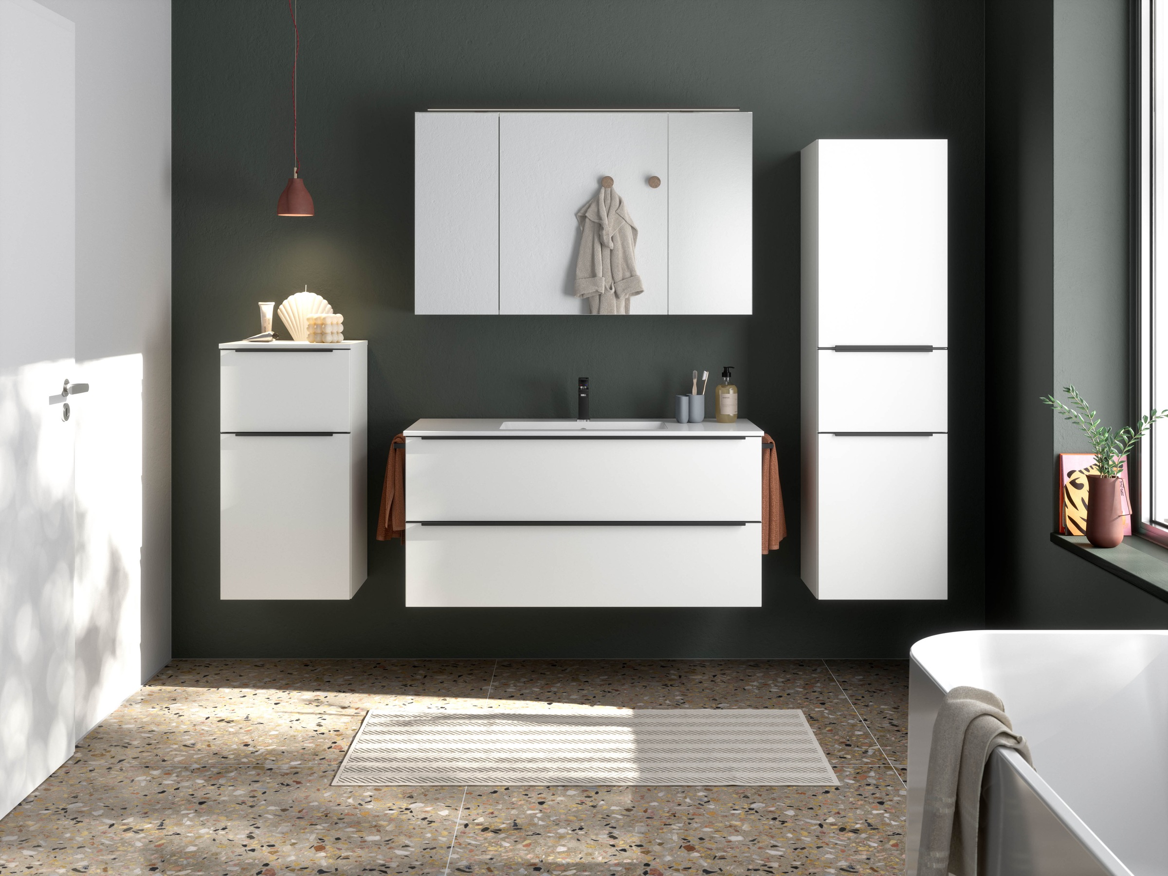 nobilia® Badmöbel-Set »Levere« vormontiert, mit Soft-Close, 4 Stk. tlg. günstig online kaufen