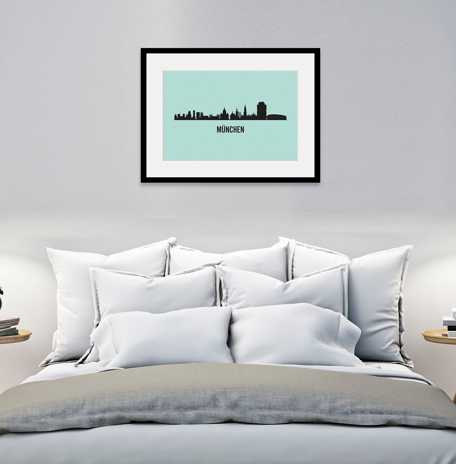 queence Bild »München Skyline«, Städte-Stadt-Deutschland-Gebäude-Schriftzug günstig online kaufen