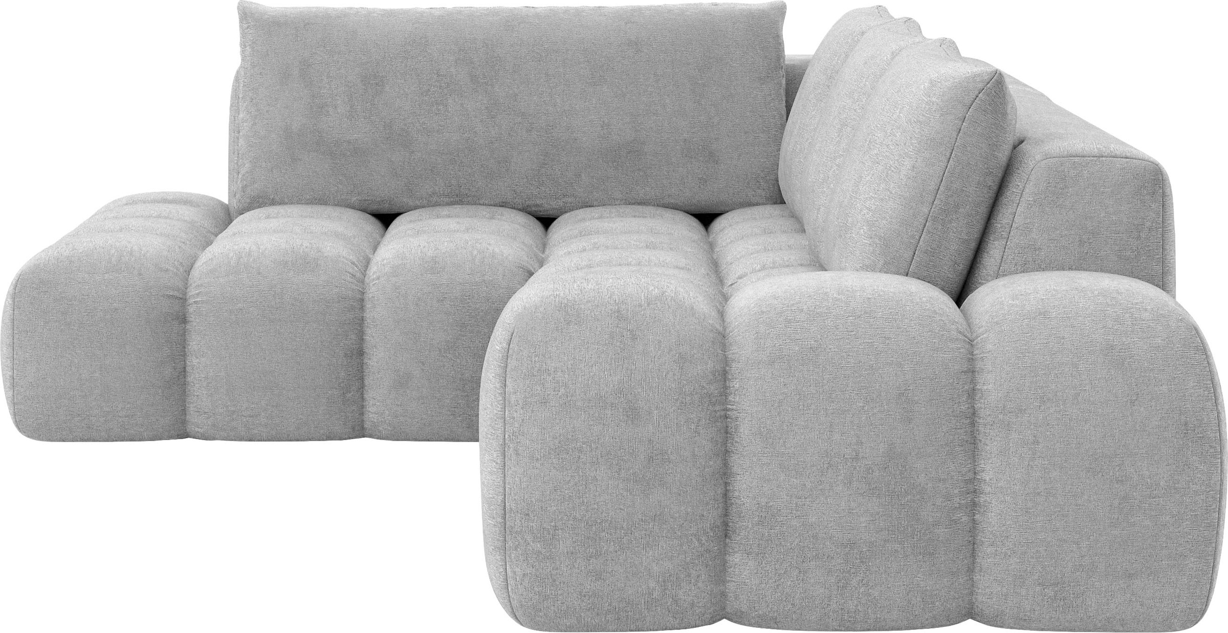 INOSIGN Ecksofa »AZITA Designsofa, elegant und bequem L-Form, Bubble-Optik«, lose Rückenkissen, traumhafte Steppung, Maße B/T/H: 352/210/72 cm