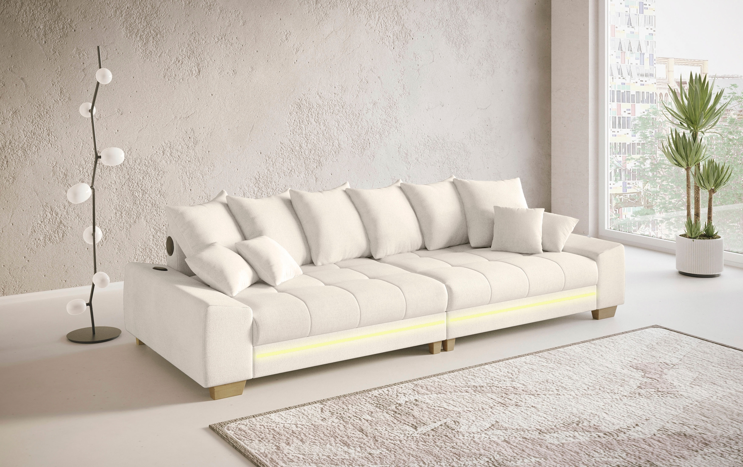 Mr. Couch Big-Sofa »Nikita II«, mit RGB-LED, Bluetooth-Soundsystem, Kaltschaum