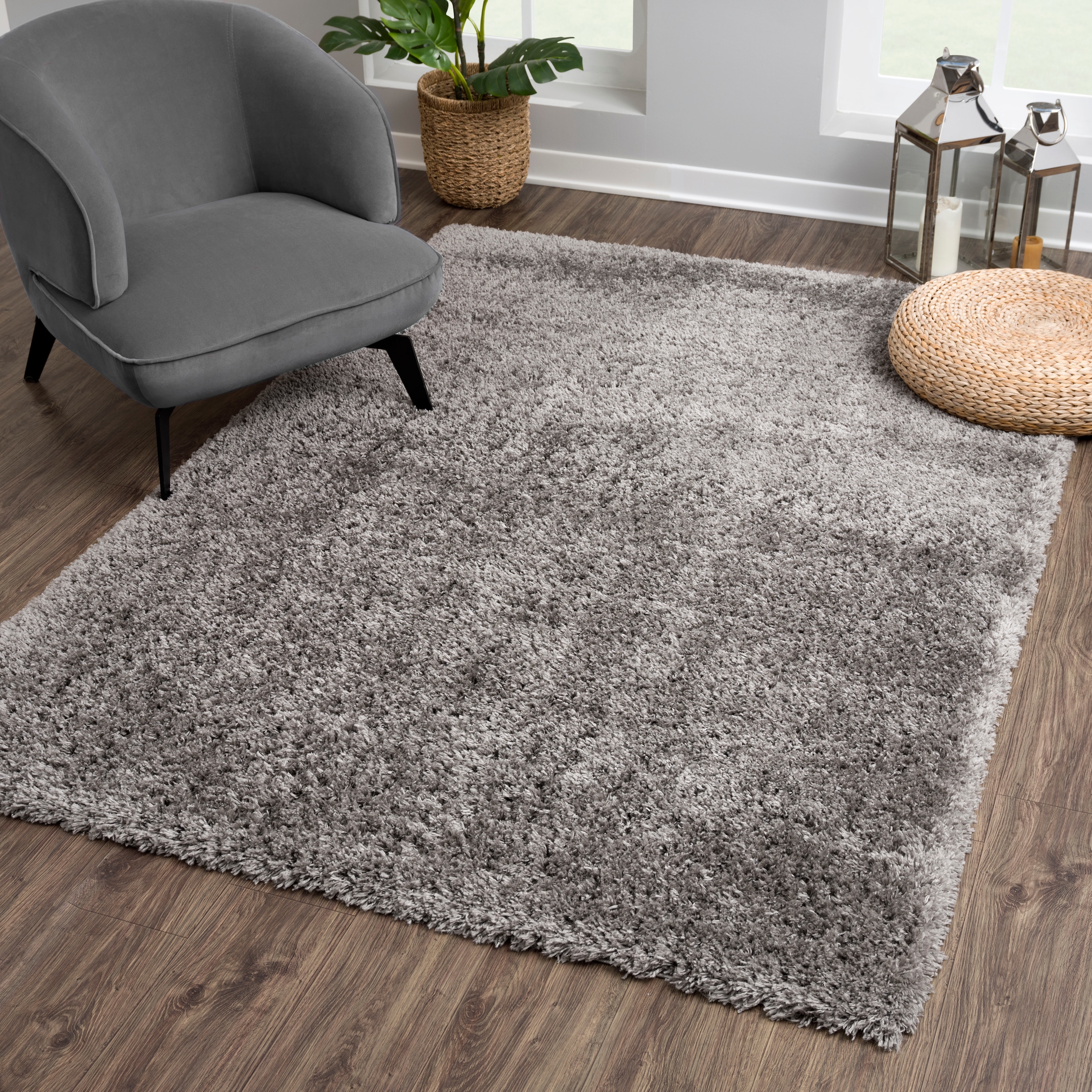 Sanat Hochflor-Teppich »Porto«, rechteckig, 45 mm Höhe, Wohnzimmer, Langflo günstig online kaufen