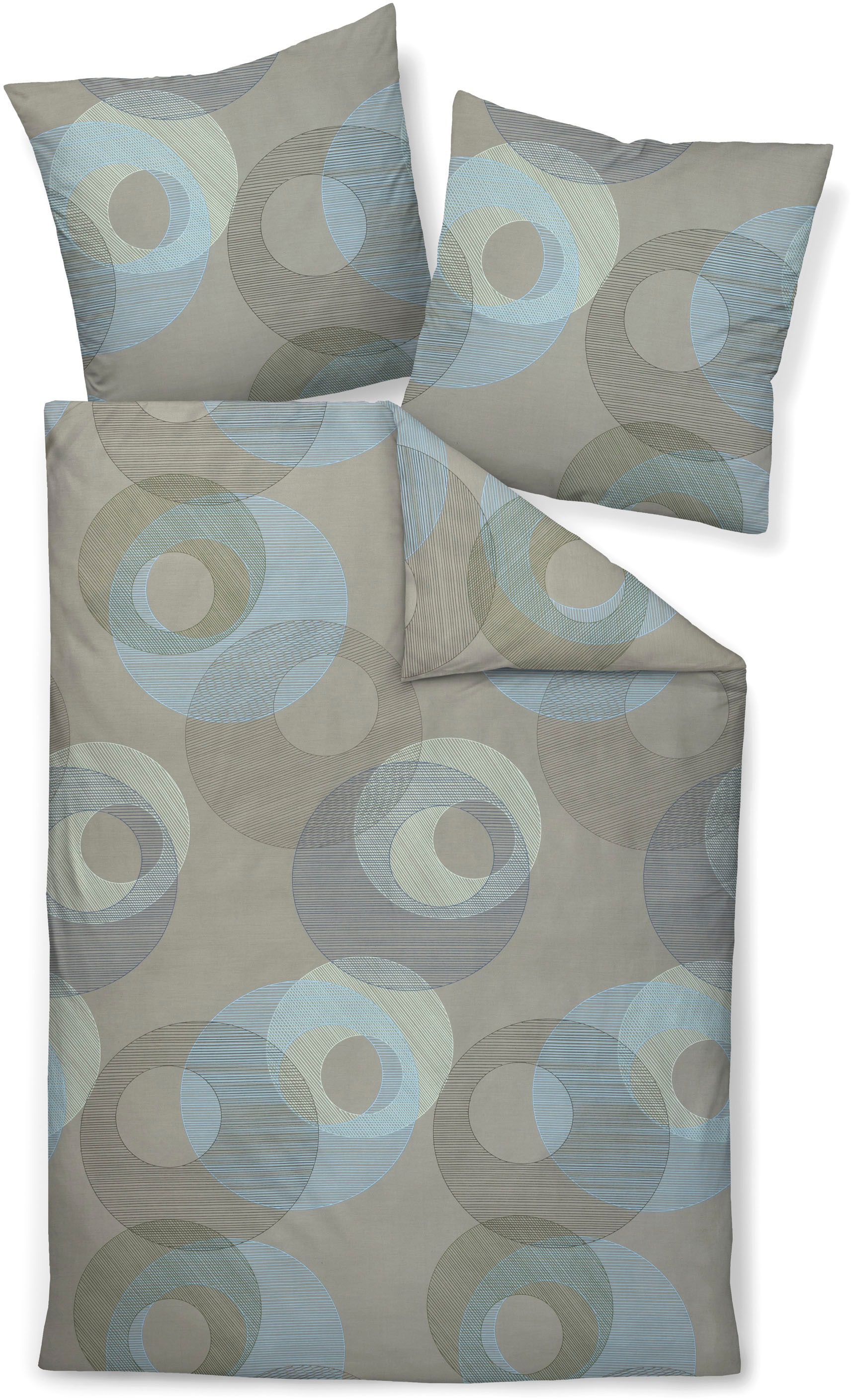 Janine Bettwäsche »Mako-Satin 31167« 2 tlg. tlg. Bettwäsche ab Größe 135x200 cm, hochwertig, mit Kreisen
