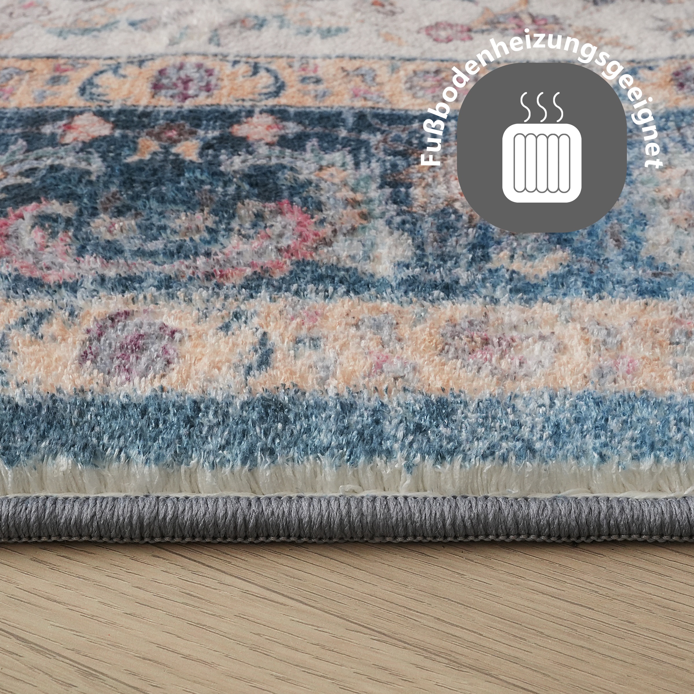 my home Teppich »Omar, Druckteppich, orientalisches Design, mehrfarbig, bedruckt«, rechteckig, 13 mm Höhe, Orient-Optik, Vintage Design, weich, Wohnzimmer, Schlafzimmer