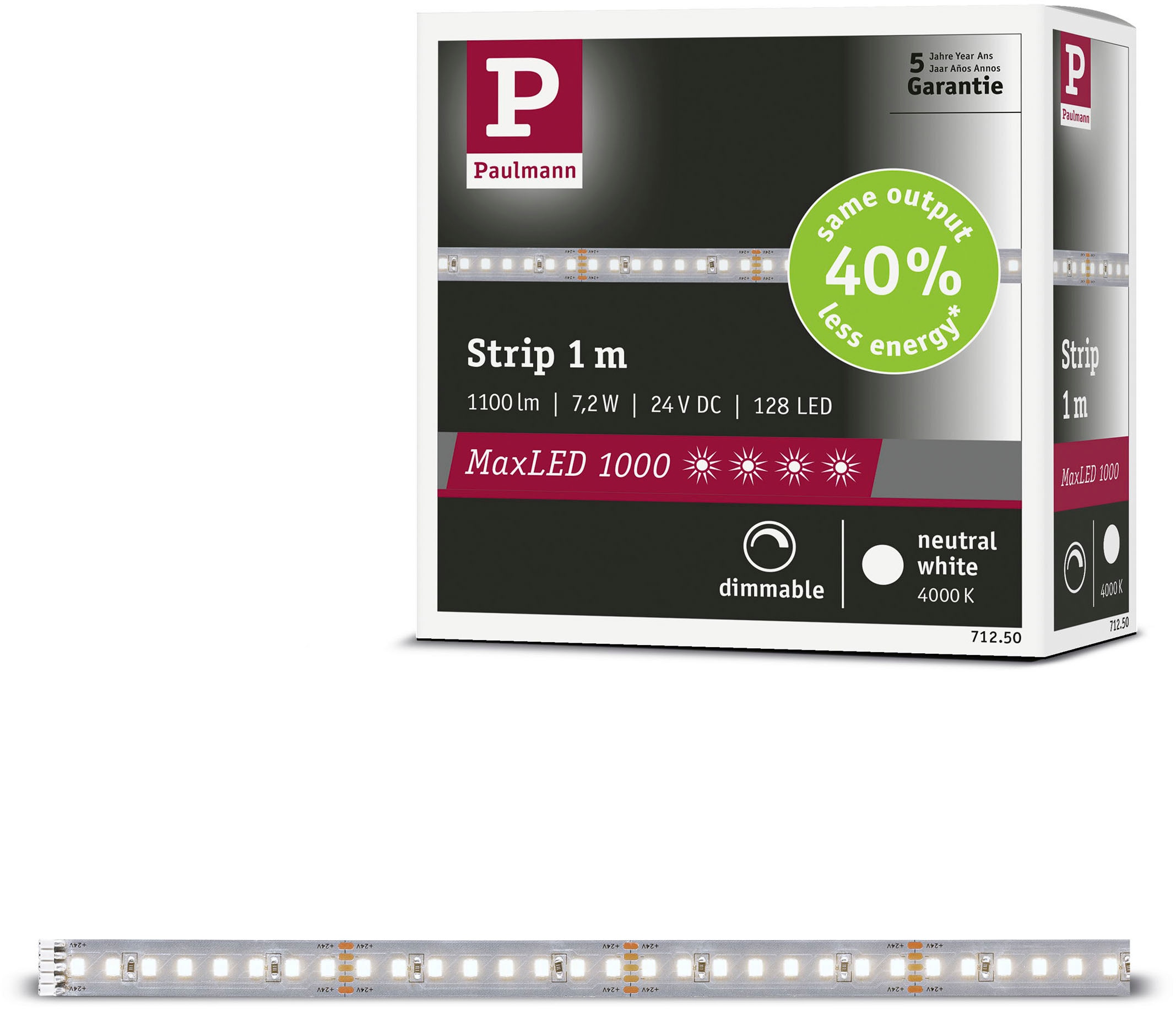 Paulmann LED-Streifen »MaxLED 1000 LED Strip Neutralweiß Einzelstripe« günstig online kaufen