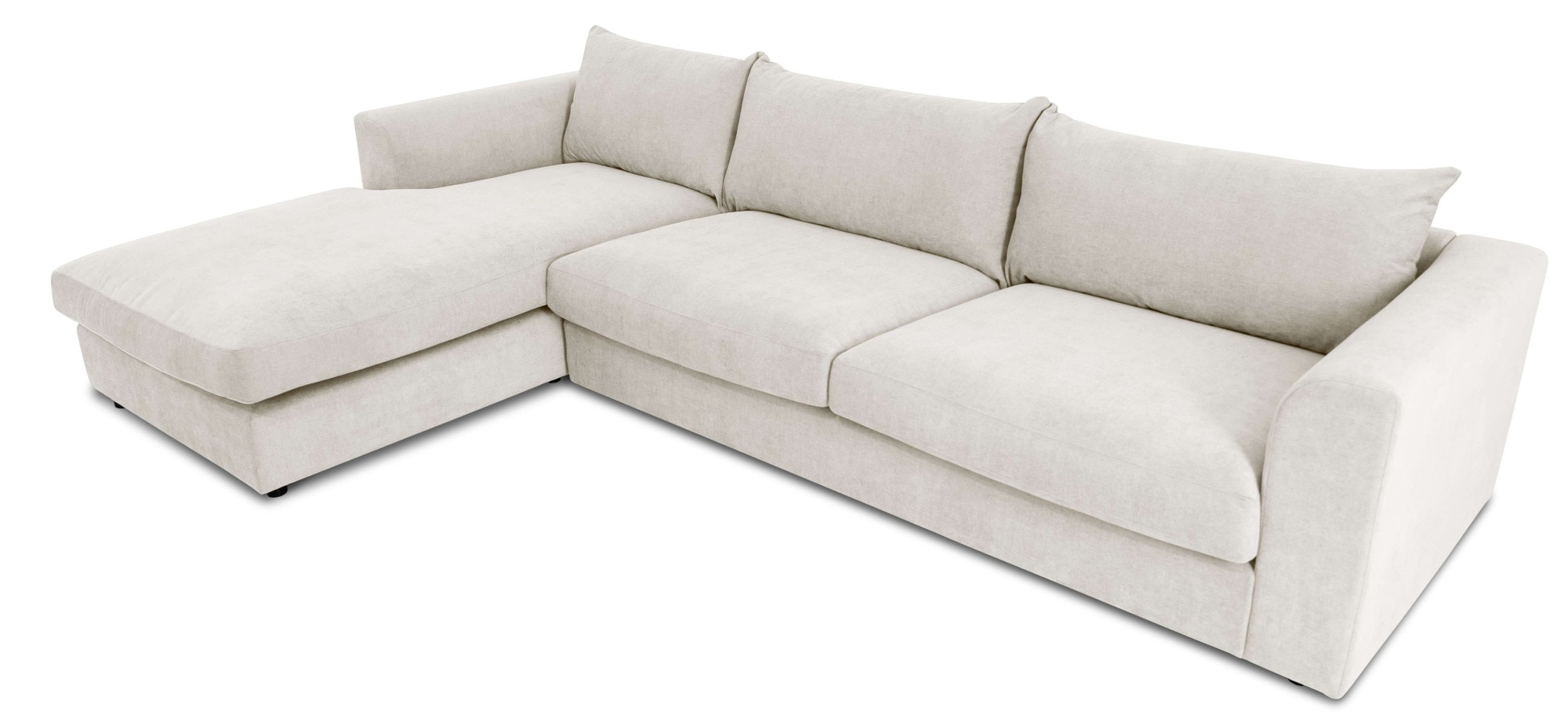 LeGer Home by Lena Gercke Ecksofa »Avelina«, (2 St.), Breite 297 cm, in Cord- und Chenille- Stoff, Rückenkissen mit Federn