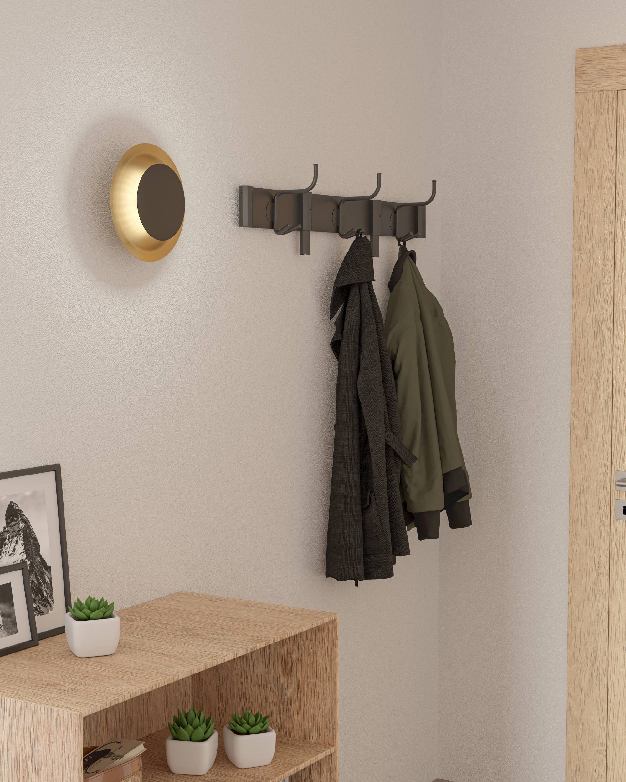 EGLO Wandleuchte »Tocina Wandlampe, Wandbeleuchtung mit indirekter Beleuchtung, elegant« LED-Modul 1 Stk. Warmweiß Wand-/Deckenleuchte - Ø24 x AL6 cm - schwarz, messing-gebürstet