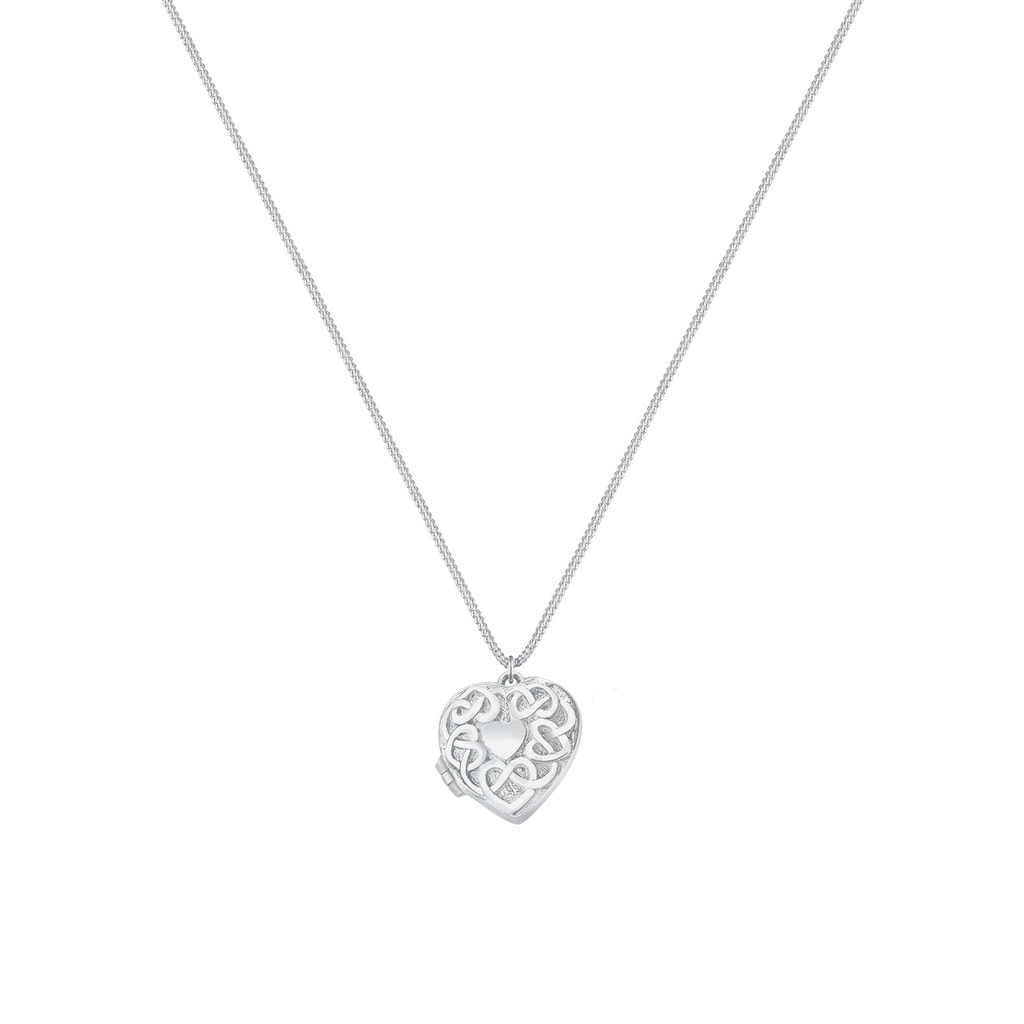 Elli Kette mit Anhänger »Herz Medaillon Ornament 925 Silber«