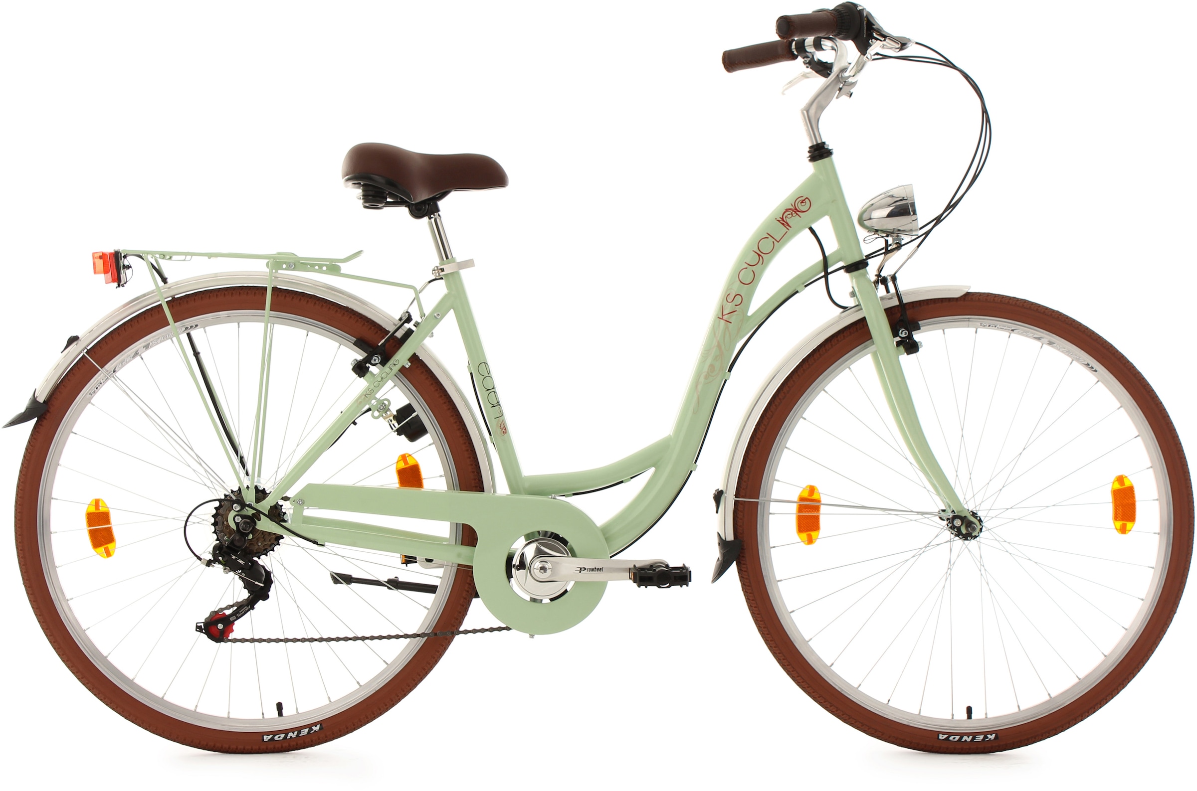 Bild von KS Cycling Cityrad »Eden«, 6 Gang, Shimano, Tourney RD-TZ 50 Schaltwerk, Kettenschaltung, für Damen und Herren, Kettenschaltung