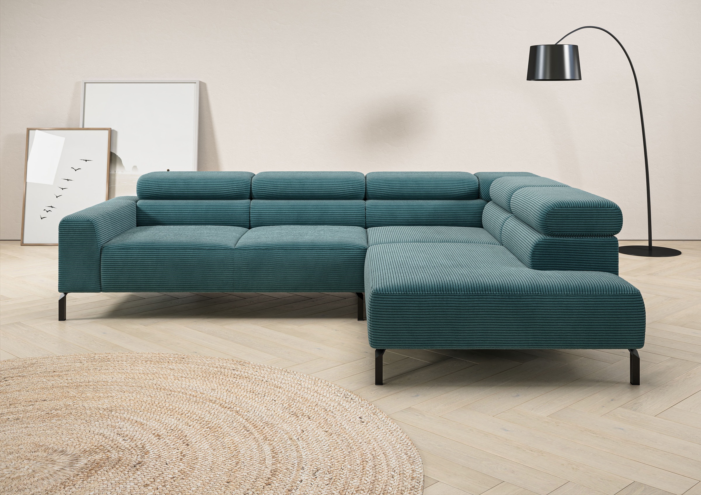 Places of Style Ecksofa »Antonelli, L-Form, inkl. Kopfteilverstellung, Brei günstig online kaufen