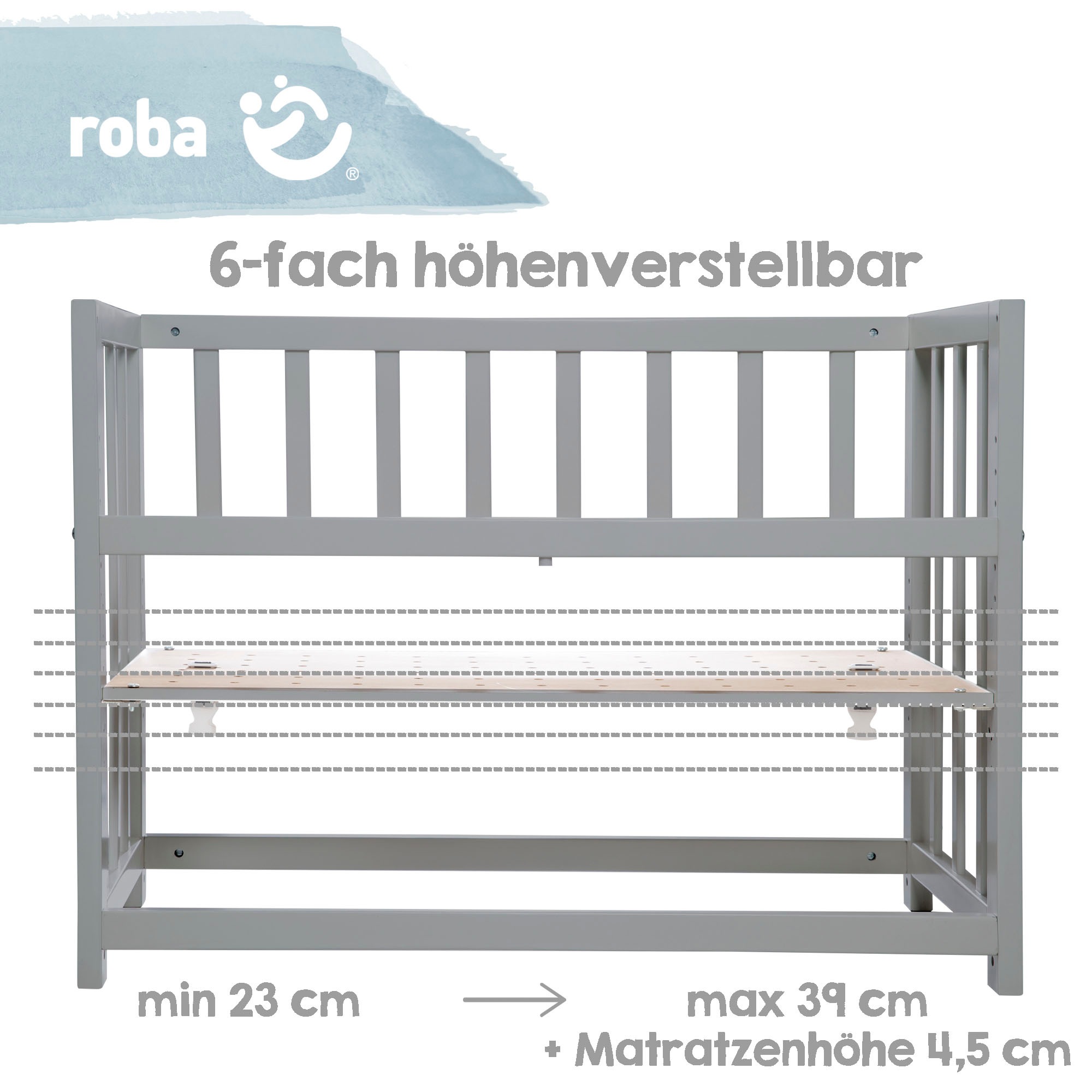 roba® Stubenbett »4 in 1, Sternenzauber, taupe«, zu Wiege, Elternbett oder Bank umbaubar
