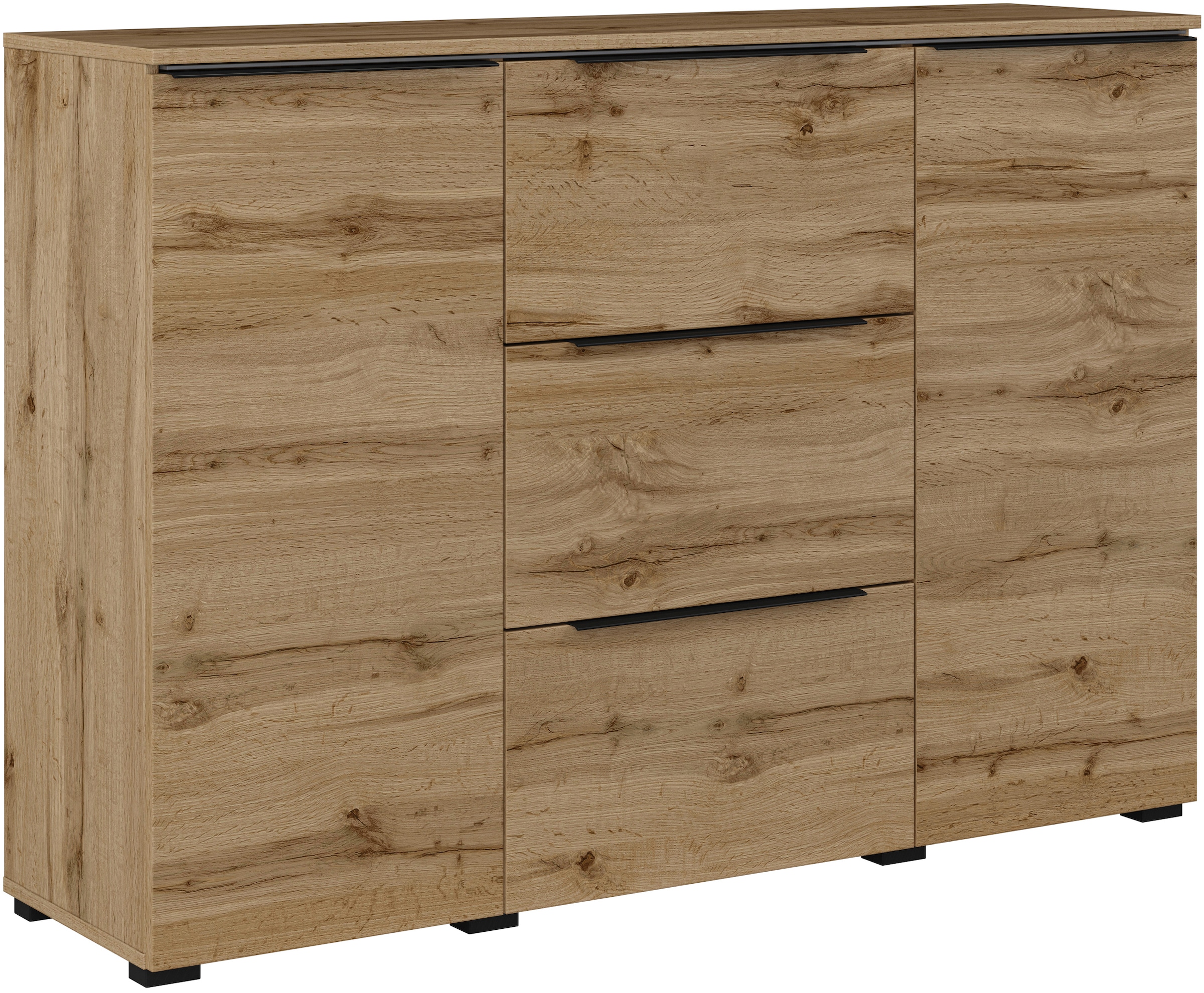 INOSIGN Sideboard »Tana, Breite 132 cm, moderne Kommode 3 SK,2 Trg«, Schubladenschrank,Anrichte mit viel Stauraum, Einlegeböden verstellbar