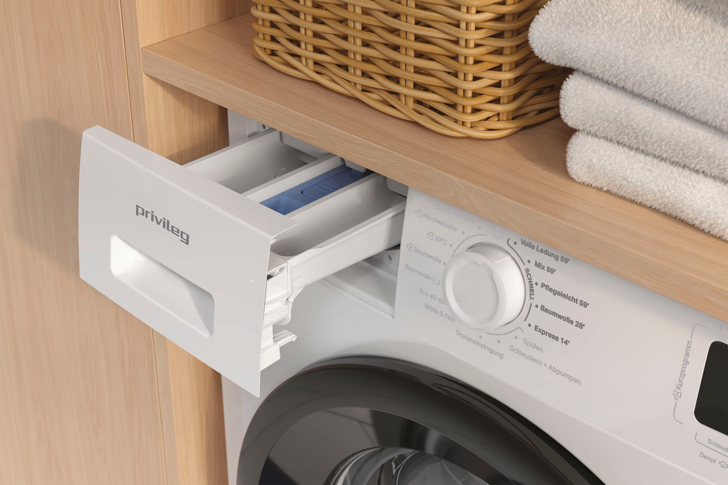 Privileg Waschmaschine MY TIME »PWF 1074A MY TIME DE«, 10 kg, 1400 U/min, Quick Cycles – 5 Programme in unter 1 Stunde