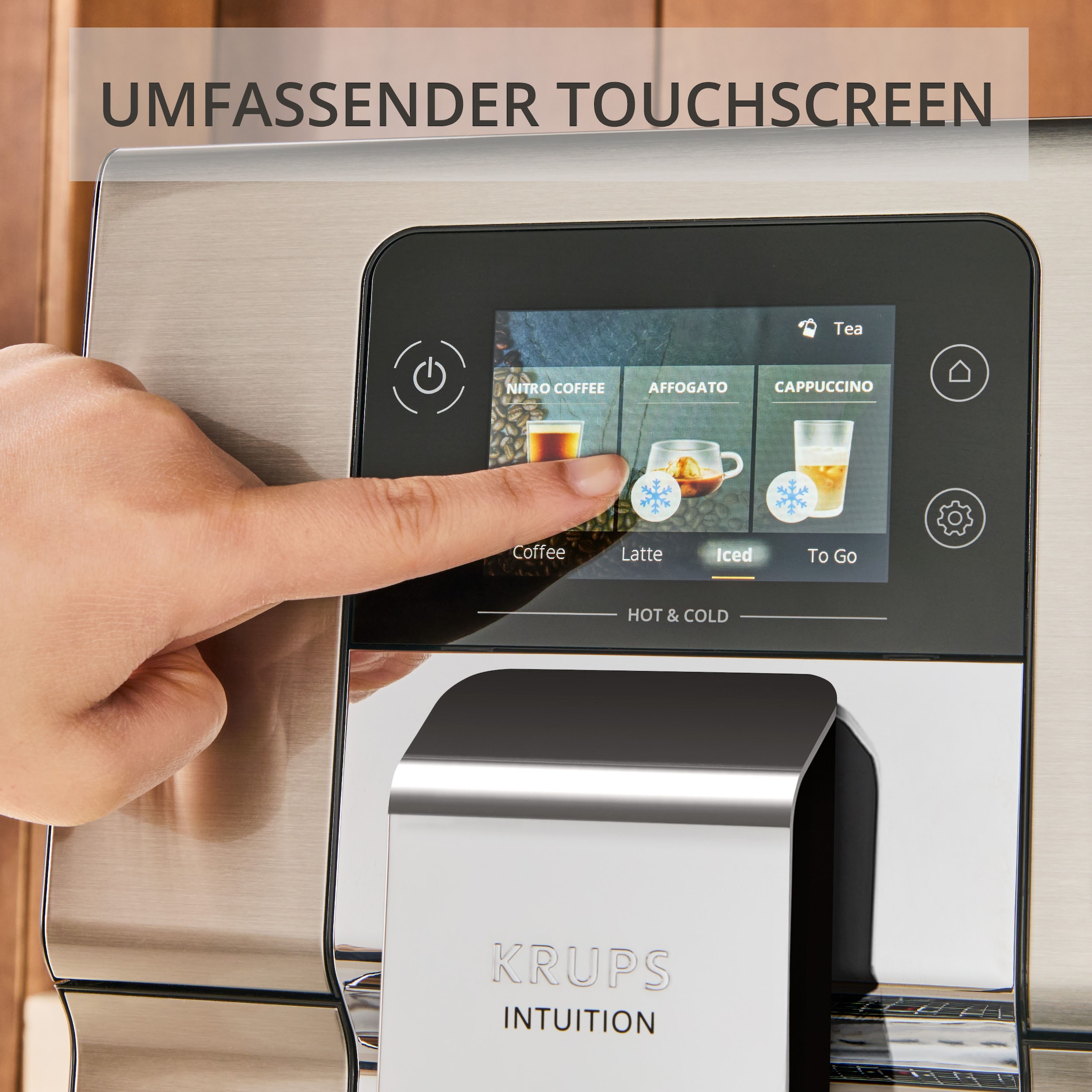 Krups Kaffeevollautomat »EA879E Intuition Experience Hot&Cold« 30 automatische Getränke, Touchscreen, Cold Brew, Milchsystem