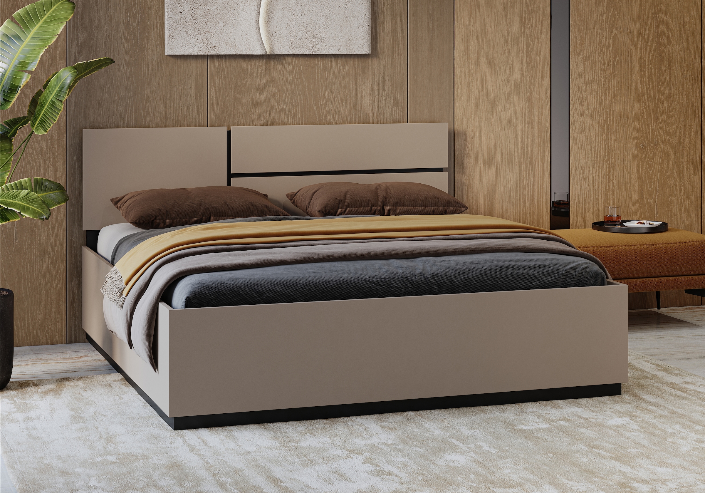 OTTO home Bett »Cross, moderner Bettrahmen« Doppelbett in zwei Grössen, sta günstig online kaufen