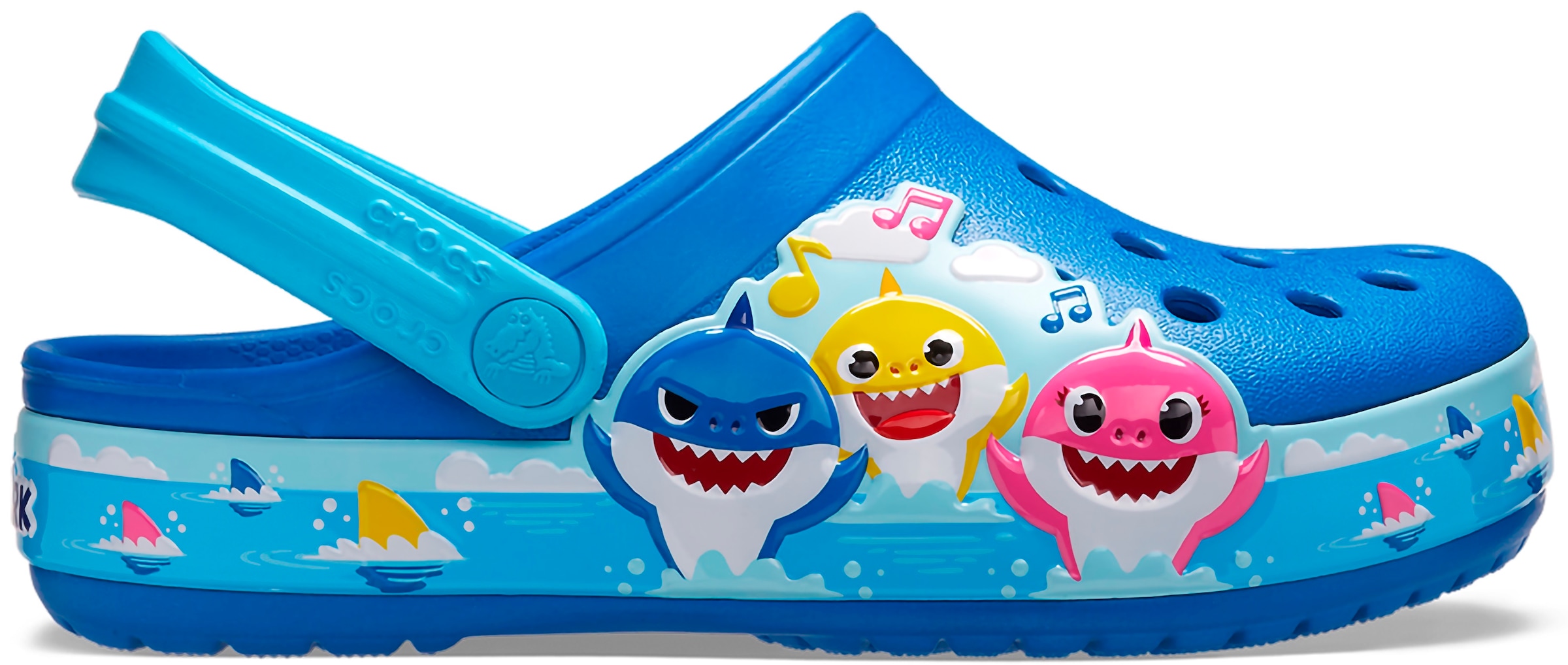 Crocs Clog »Baby Shark«, Kinderschuh, Sommerschuh, Badeschuh mit schwenkbarem Fersenriemen