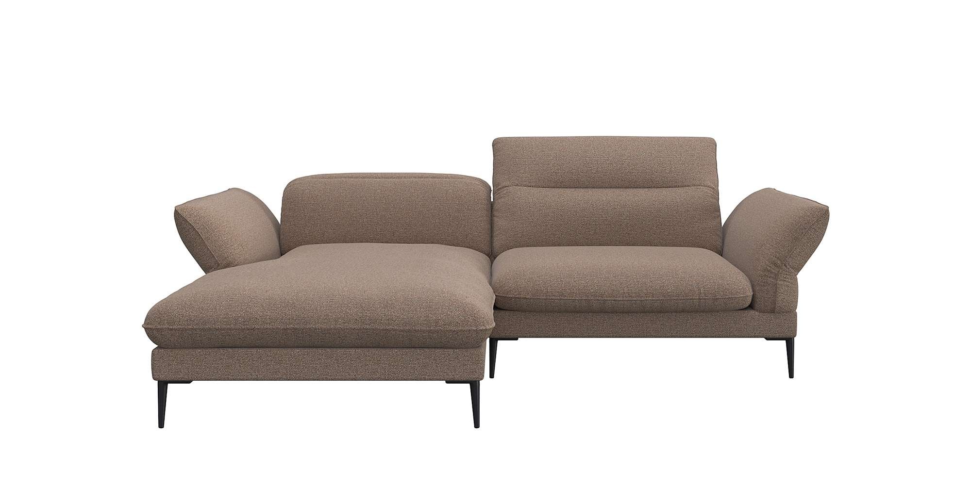 FLEXLUX Ecksofa »Salino, Funktionssofa mit Recamiere, Relaxsofa, Ecksofa«, Sofa mit Arm- und Kopfteil-Verstellungen, Kaltschaum & Stahl-Wellen