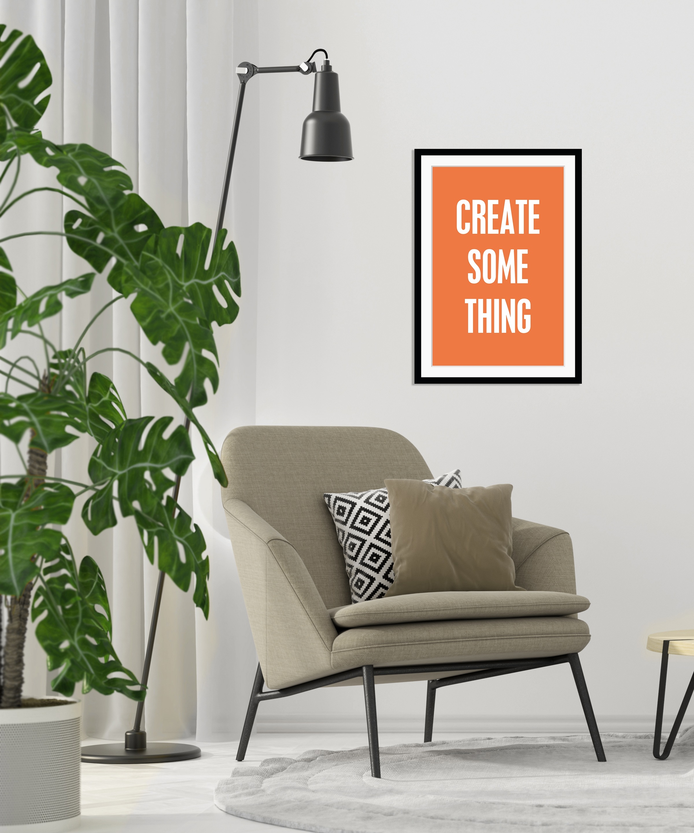 queence Bild »CREATE SOMETHING«, Sprüche & Texte-Schriftzug-Motivationsbild günstig online kaufen
