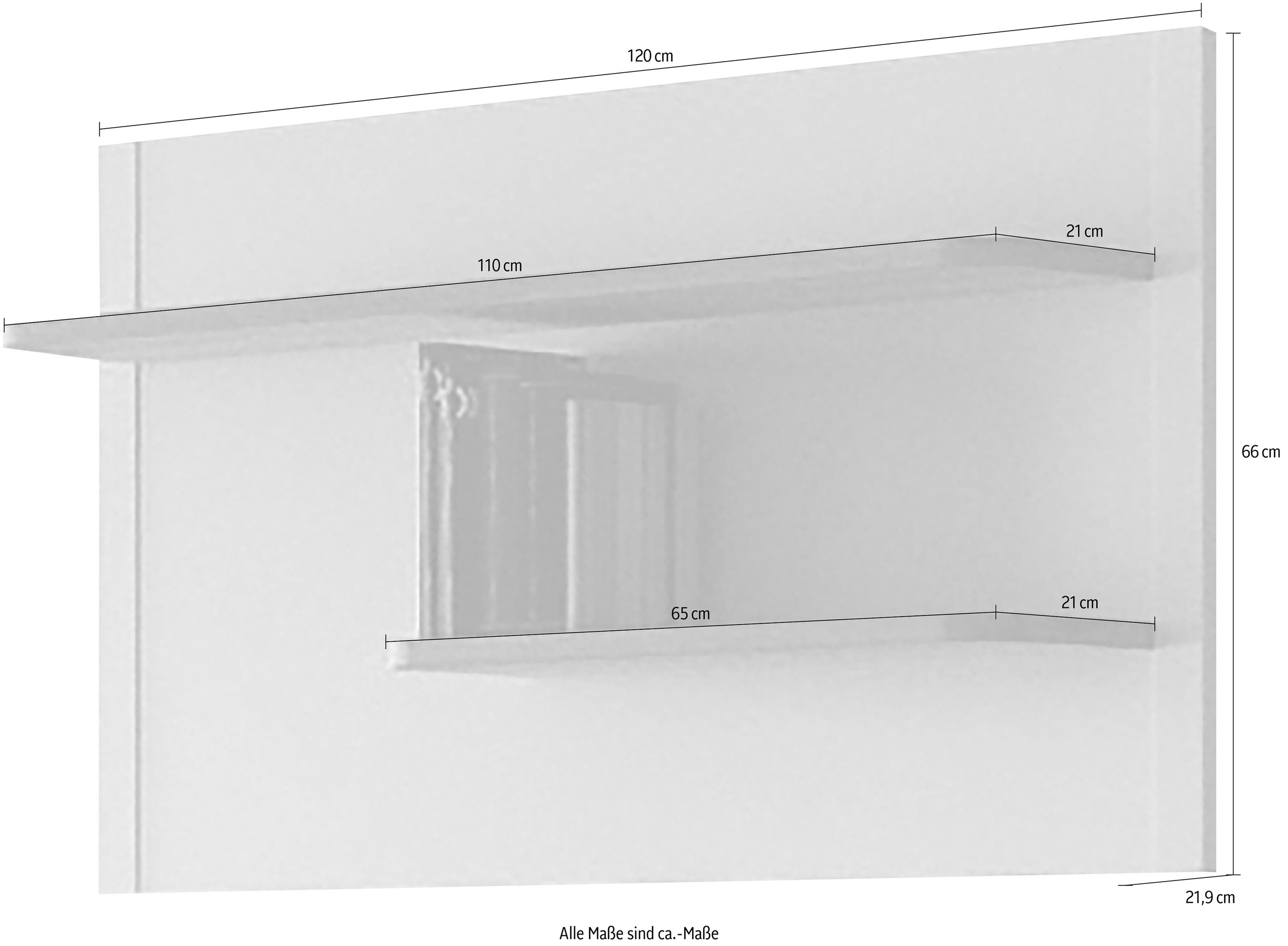 FORTE Wandregal »Lacetti« B/H/T 120/66/21,9 cm