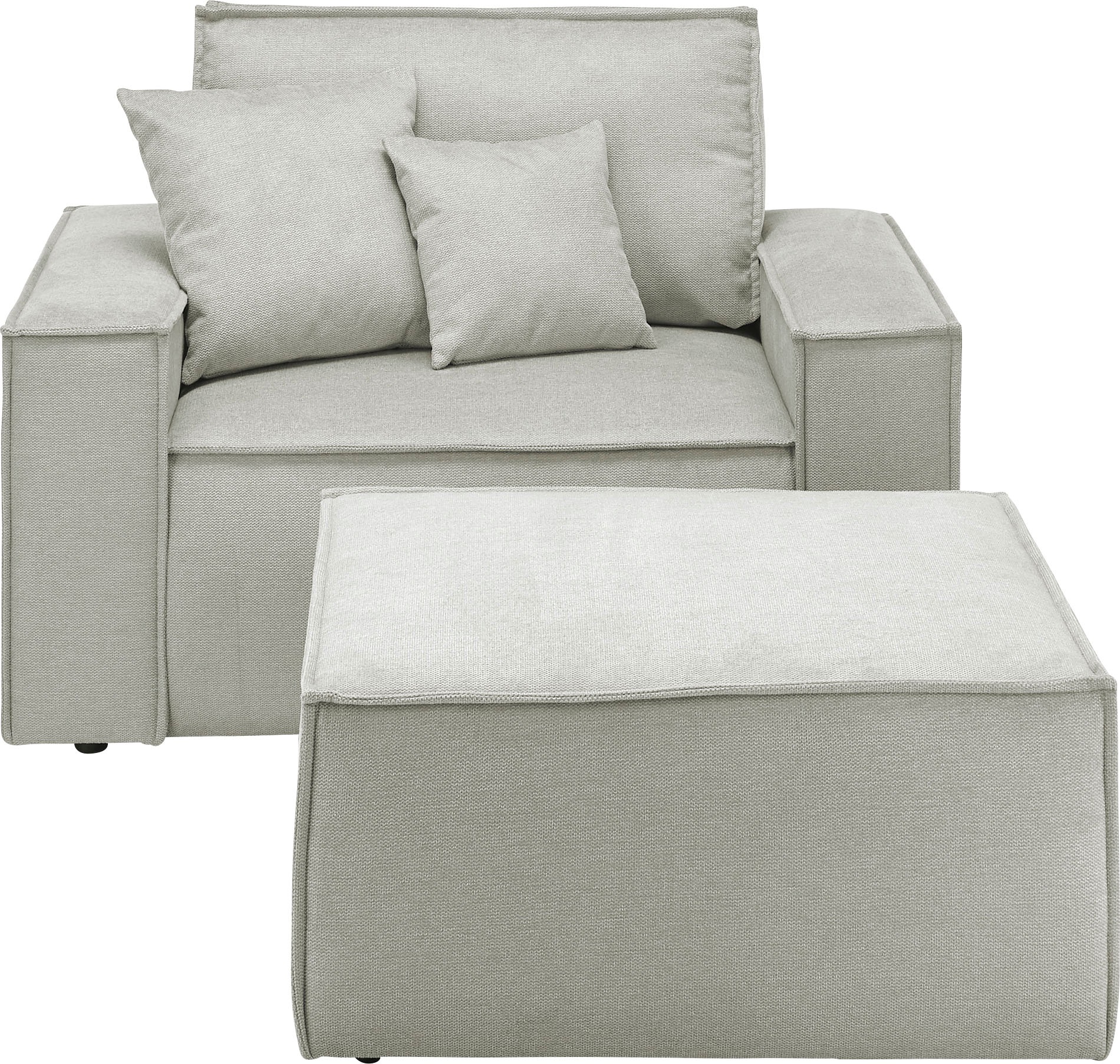 OTTO home Loveseat »FINNLEY, Loveseat & Hocker im Set, trendige Stoffe, ink günstig online kaufen