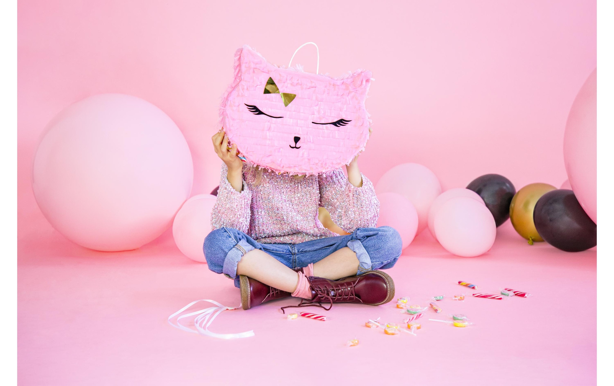 partydeco Girlande »Pinata Katze, 35 x 27 x«