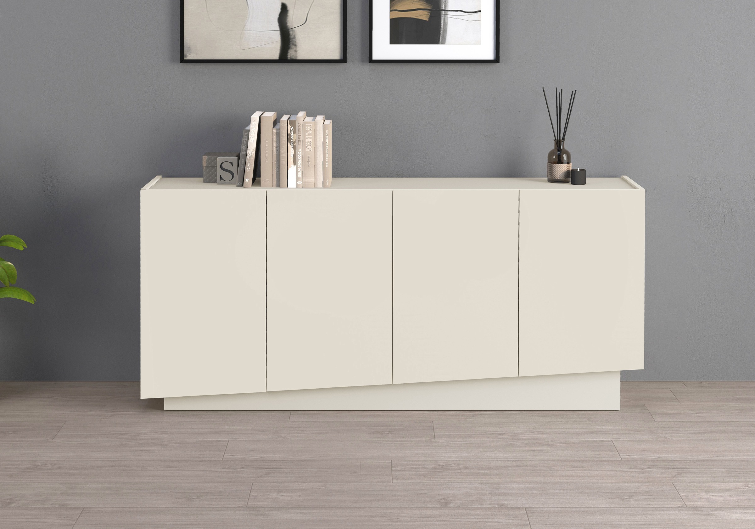 INOSIGN Sideboard »VELA, Sideboard, Breite 160 cm, Design mit schrägen Türe günstig online kaufen