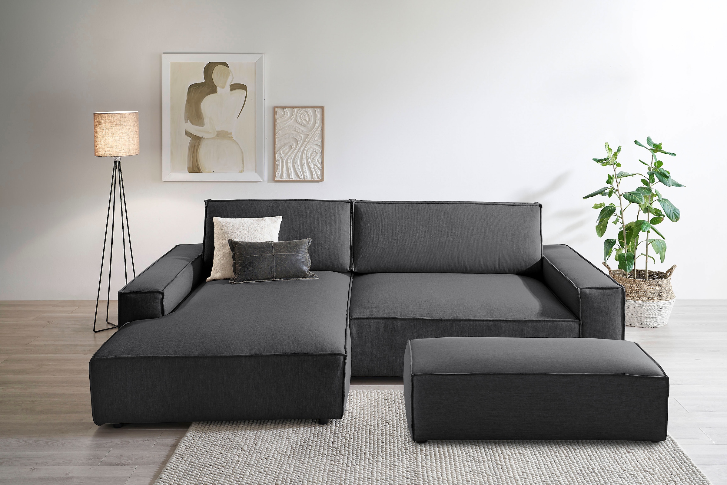 Home affaire Polsterecke »NEU: SHERWOOD XXL tief, L-Form mit Schlaffunktion günstig online kaufen