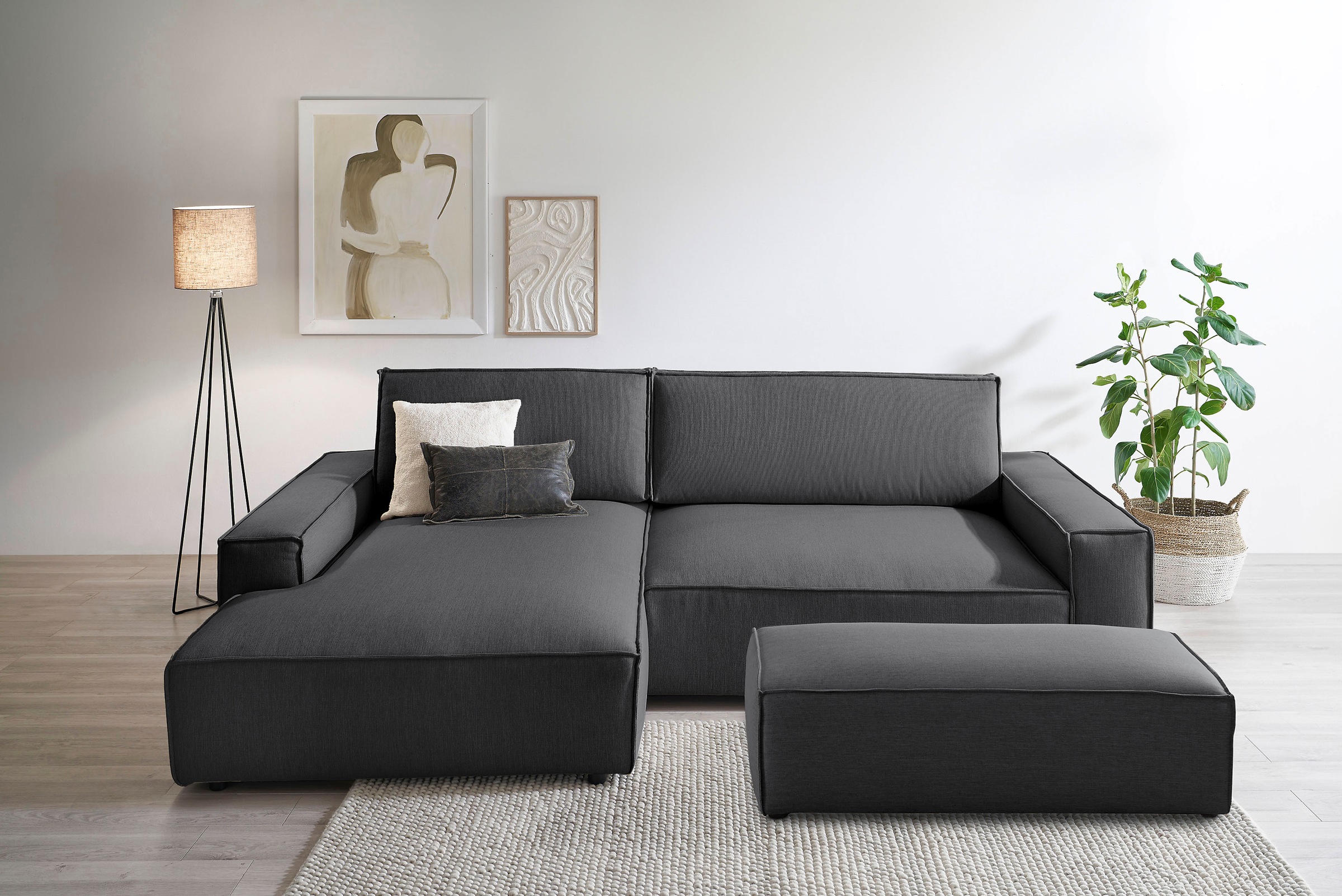 Home affaire Polsterecke »SHERWOOD XXL tief, L-Form, Schlaffunktion, Bigsof günstig online kaufen